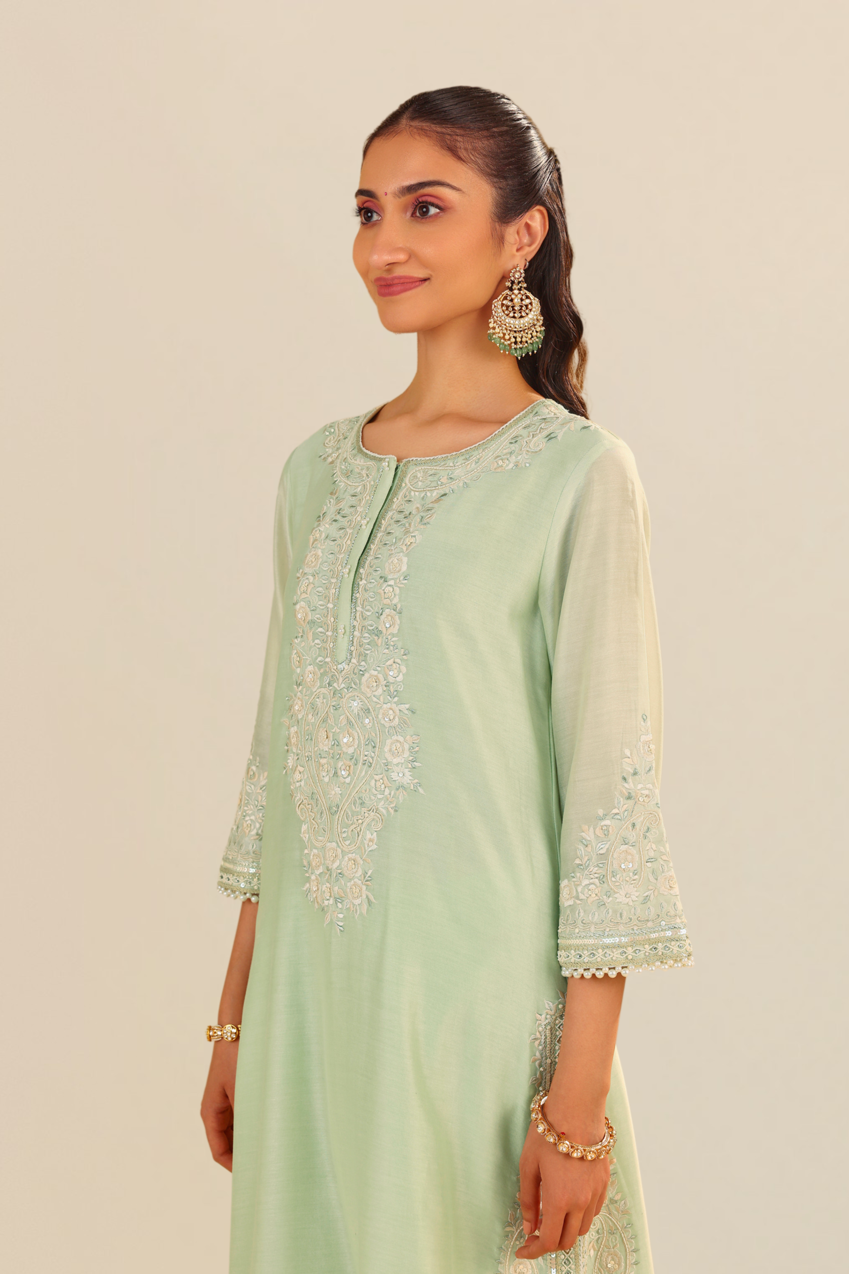 SEREEN - A-LINE KURTA WITH PALAZZO AND DUPATTA