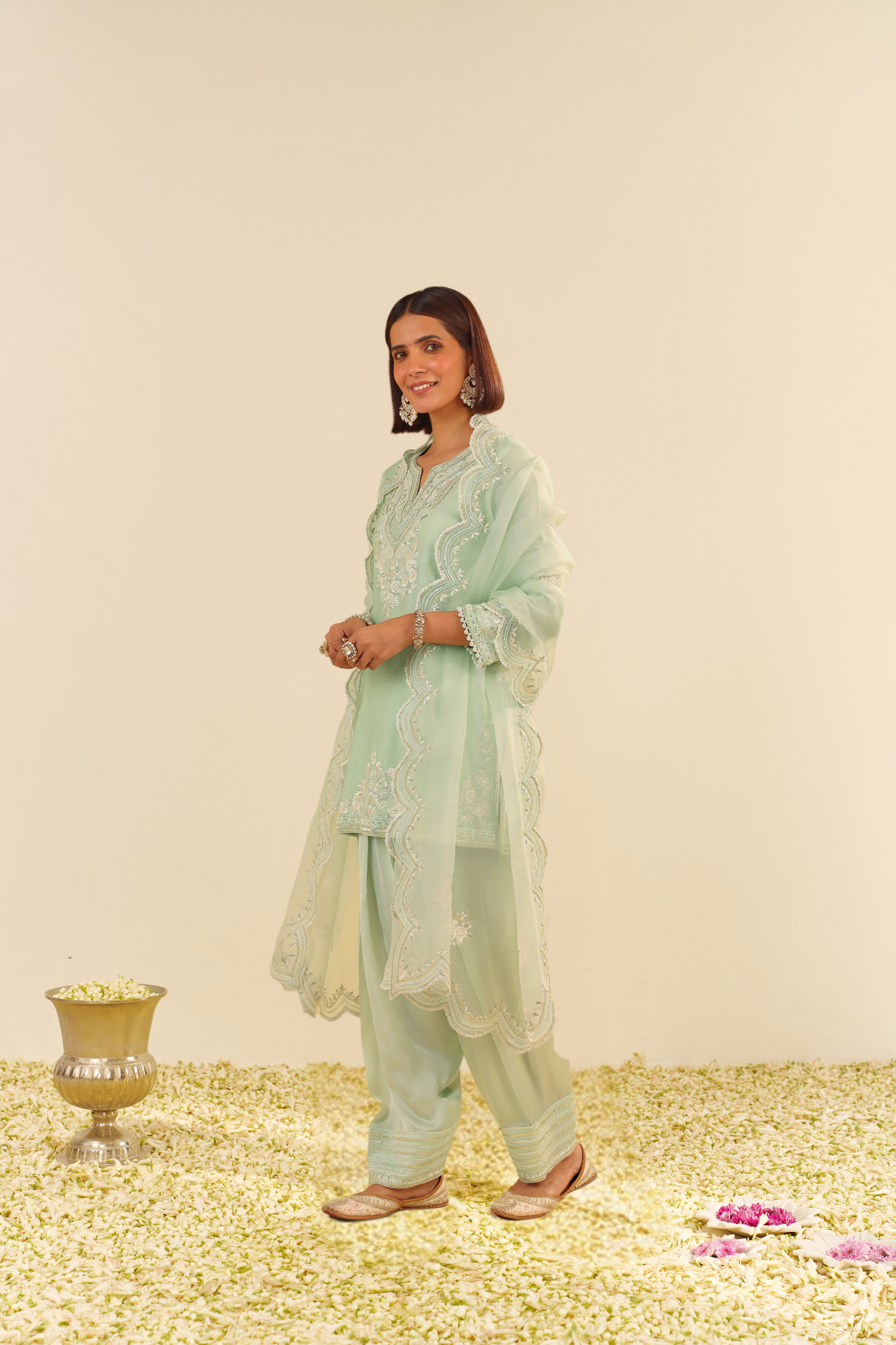 HANIYA - SHORT KURTA WITH SALWAR AND DUPATTA