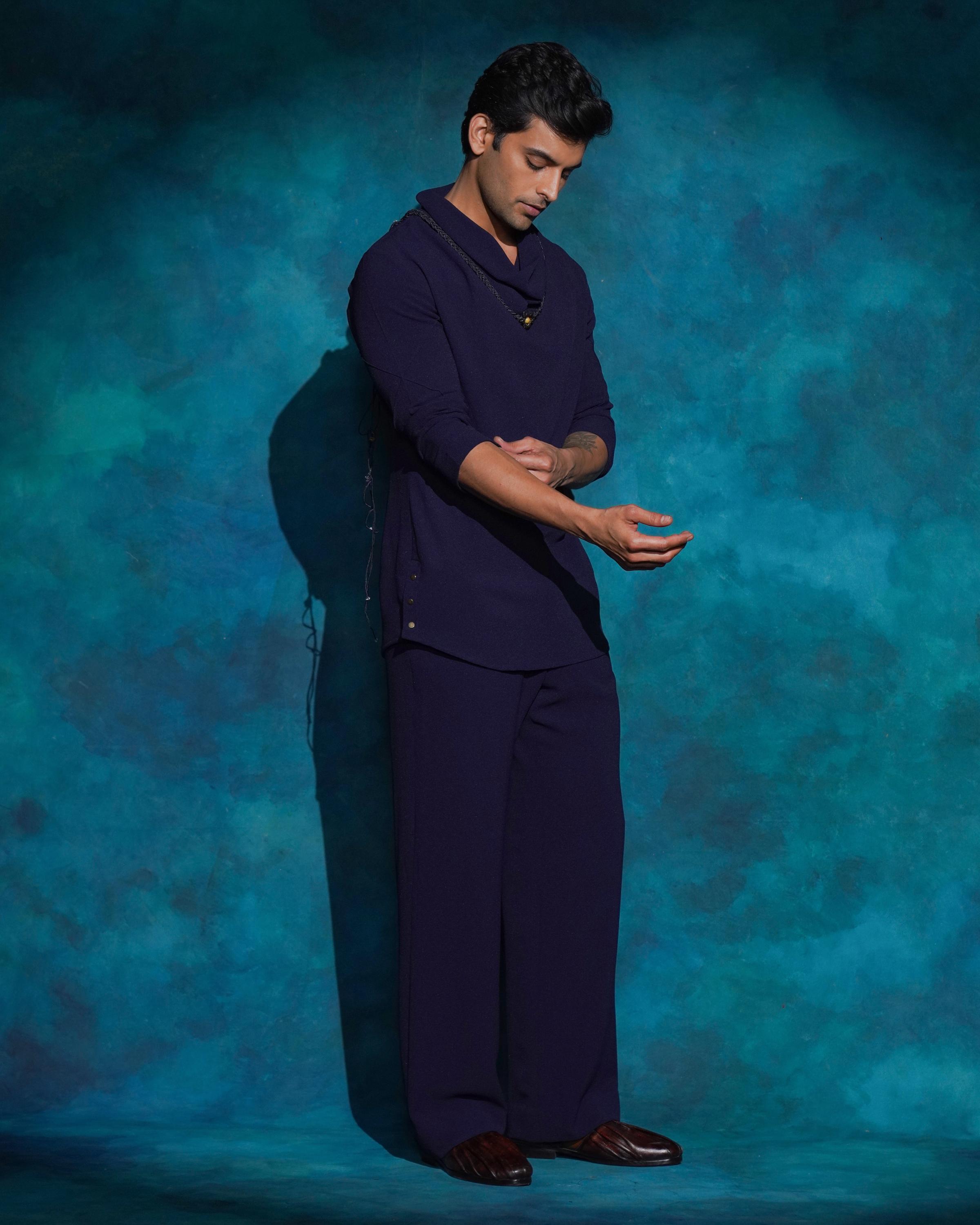 MIDNIGHT BLUE COWL
KURTA SET