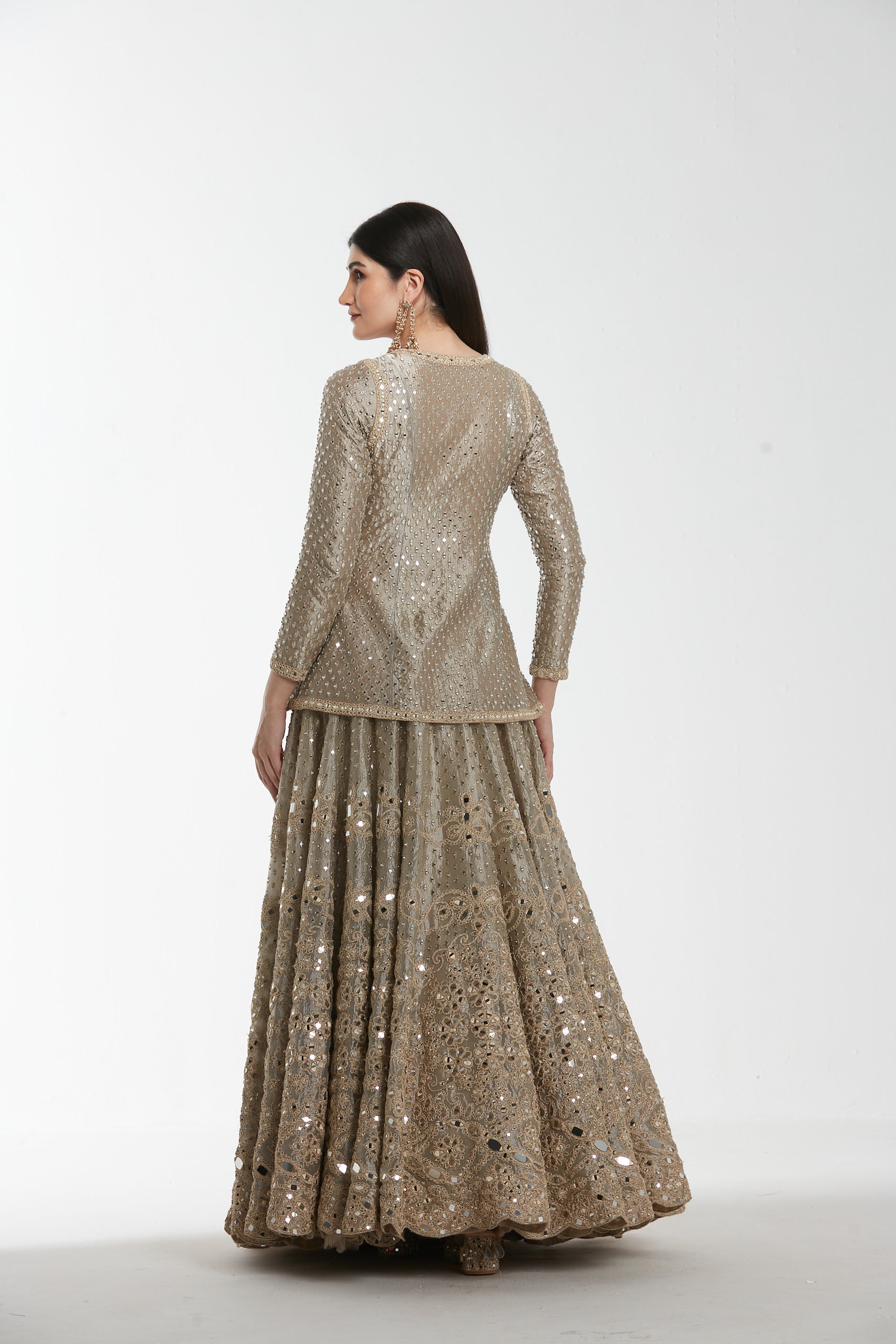Mirror work , zari , lurex thread , sequins