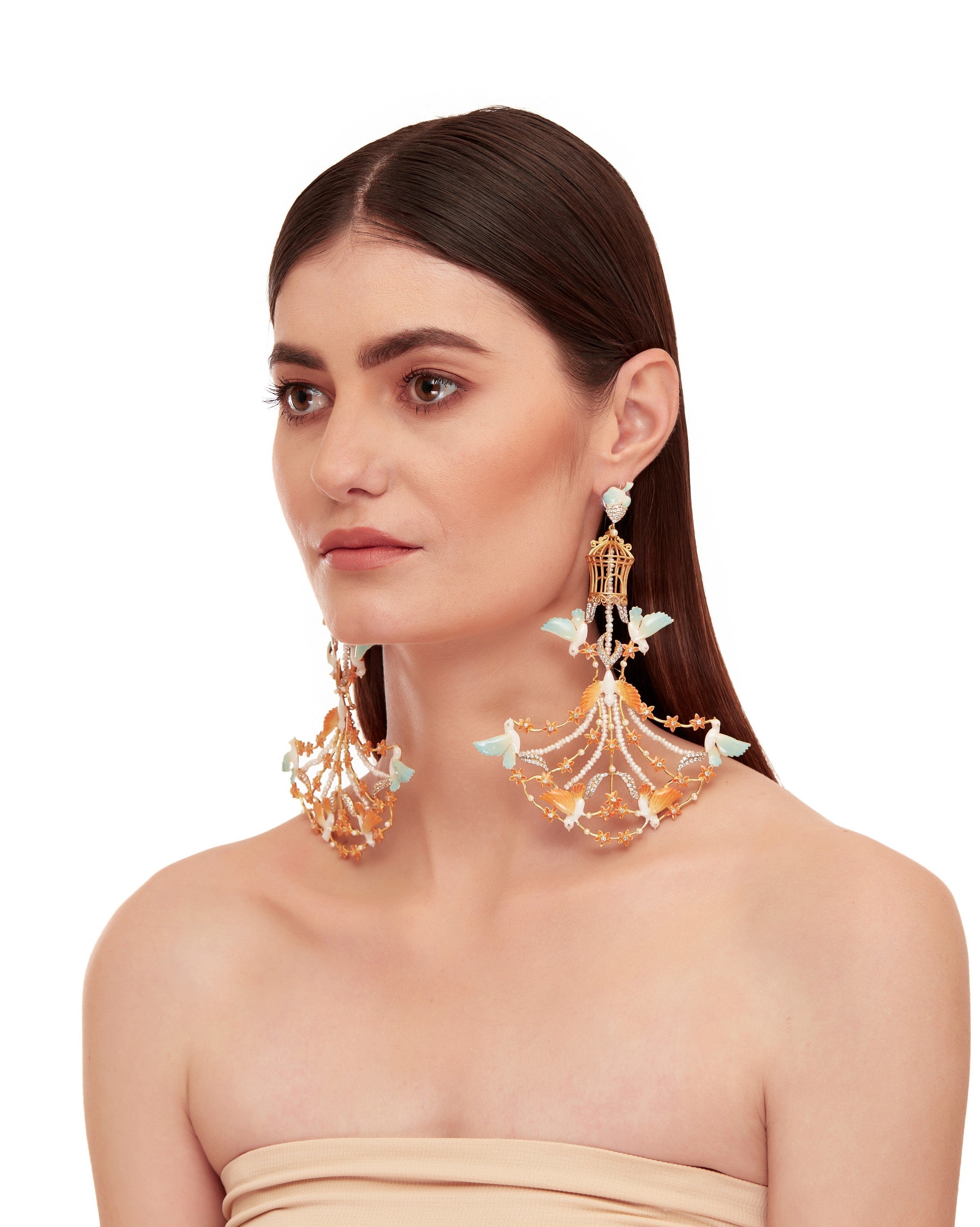 Open Cage chandelier Earrings