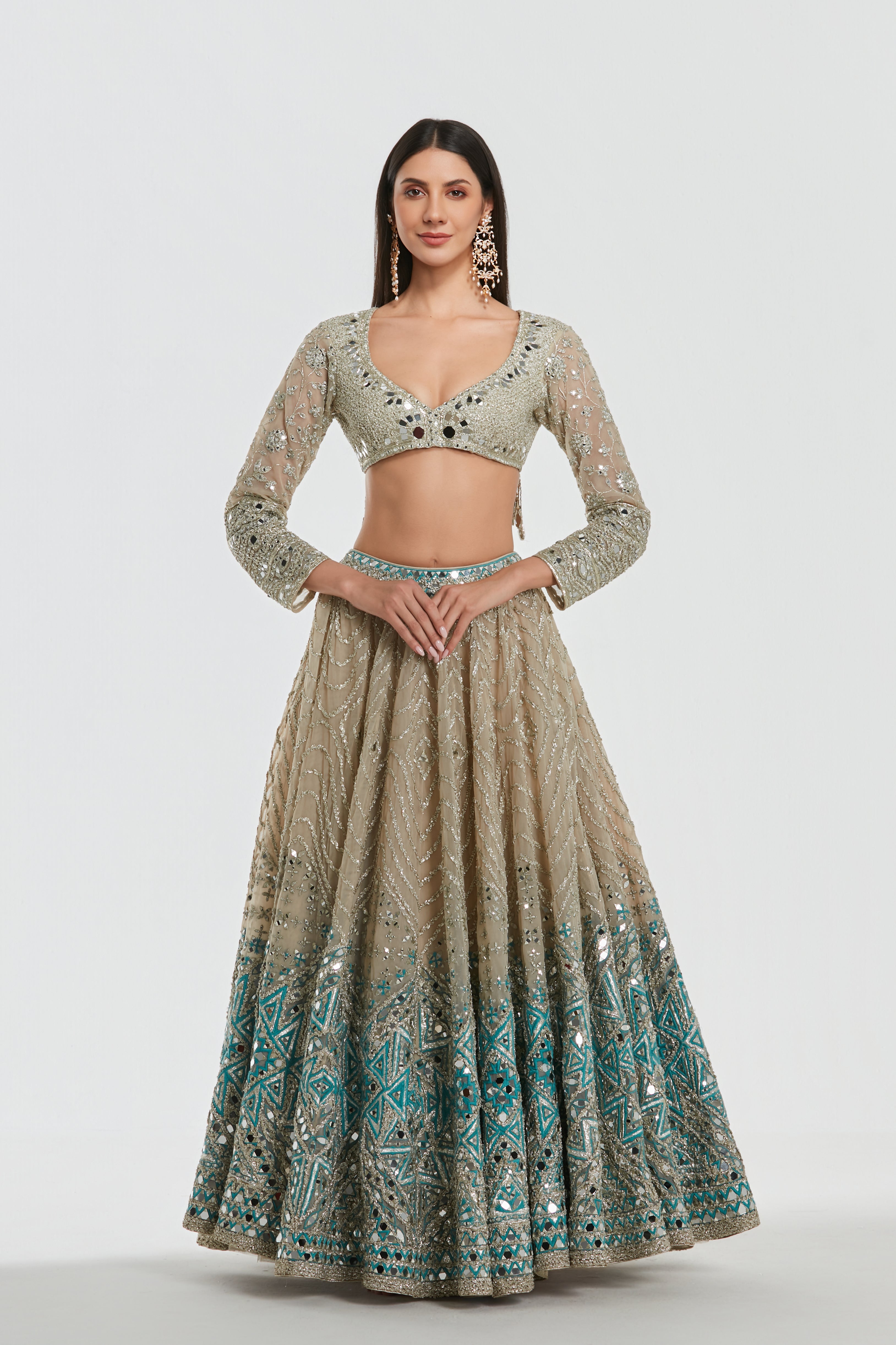 Mirror work , dori , lurex thread , zari