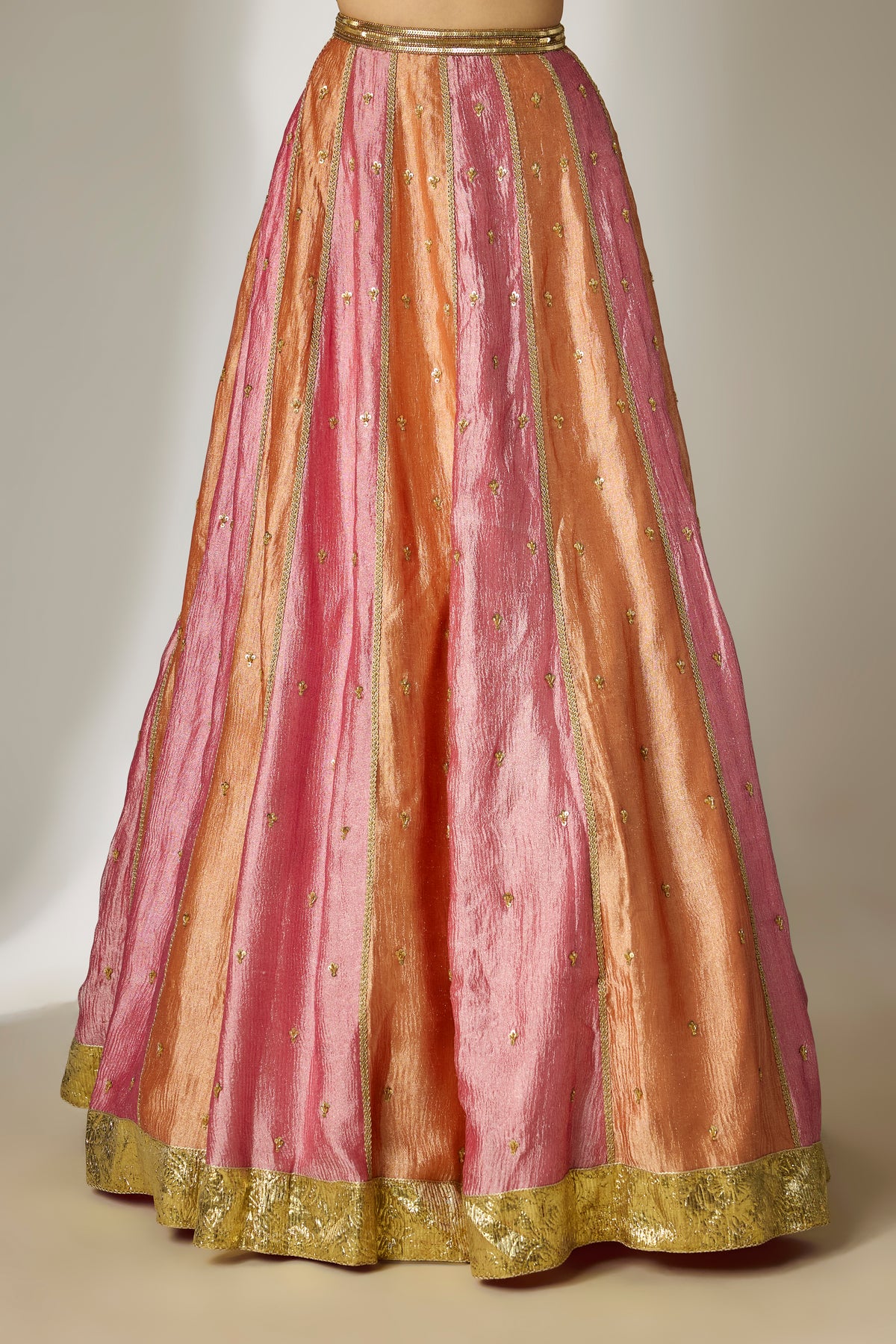 Pink & Orange Sequin Lehenga Set