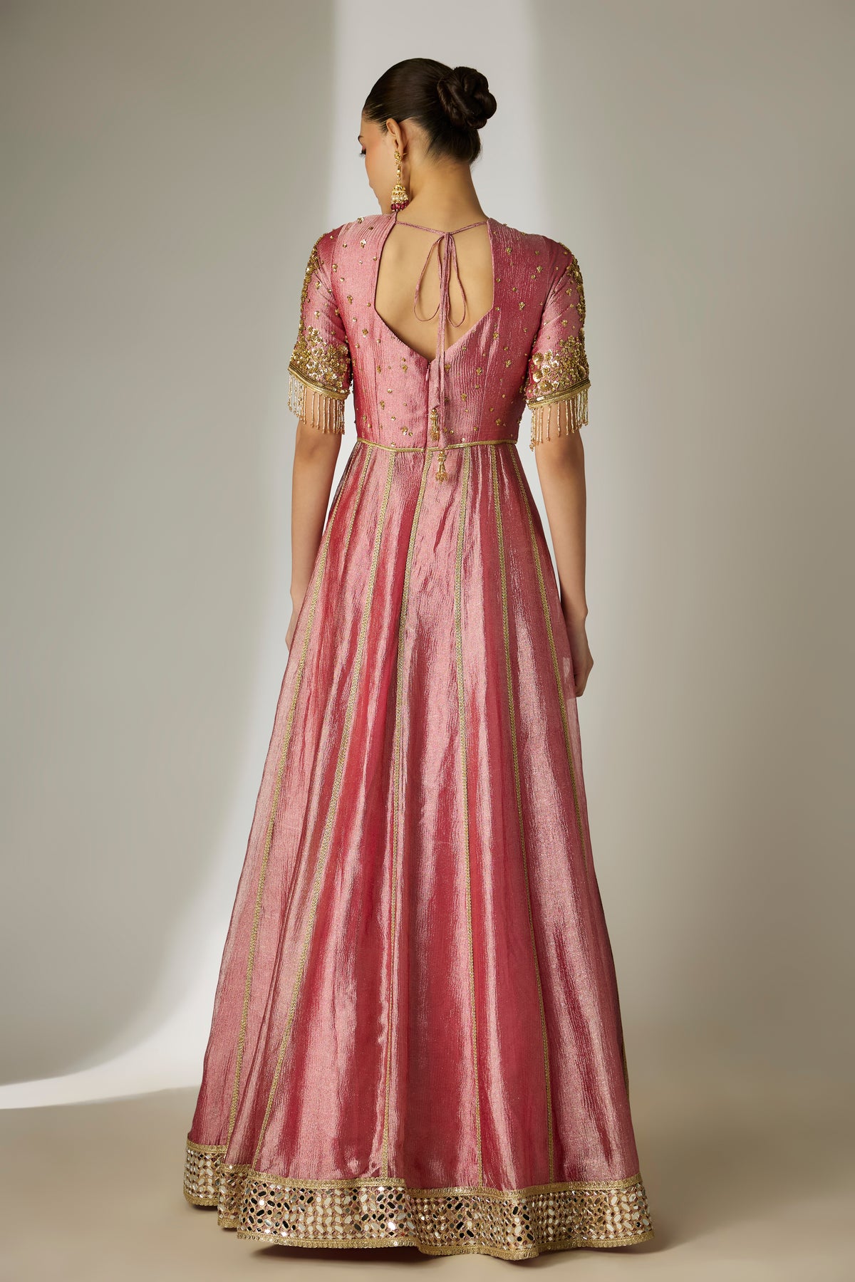 Dark Pink Sequin Anarkali Set