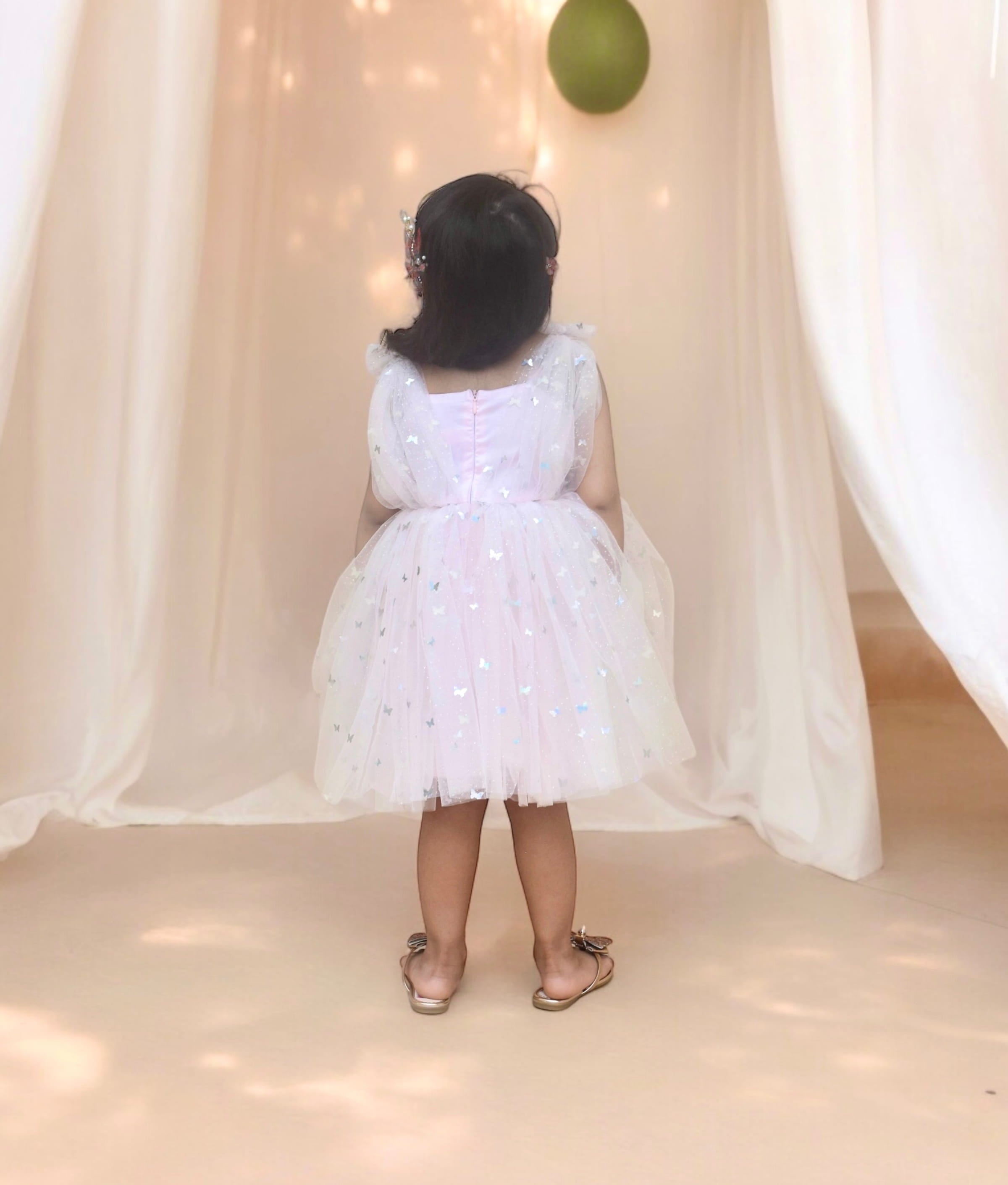 Baby Pink Butterfly Frock
