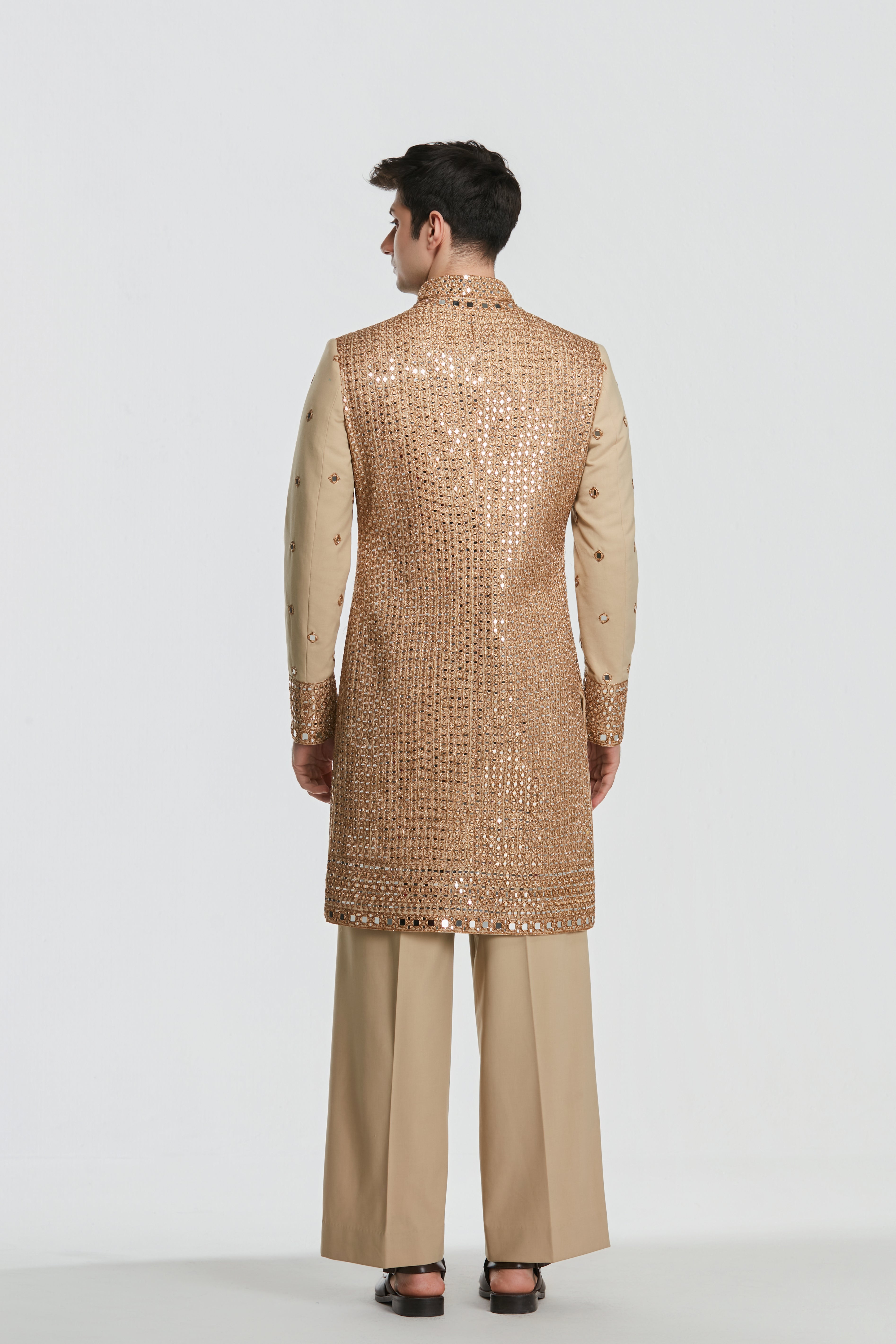 Sherwani and pant - Neo tech , Kurta - Heavy chanderi