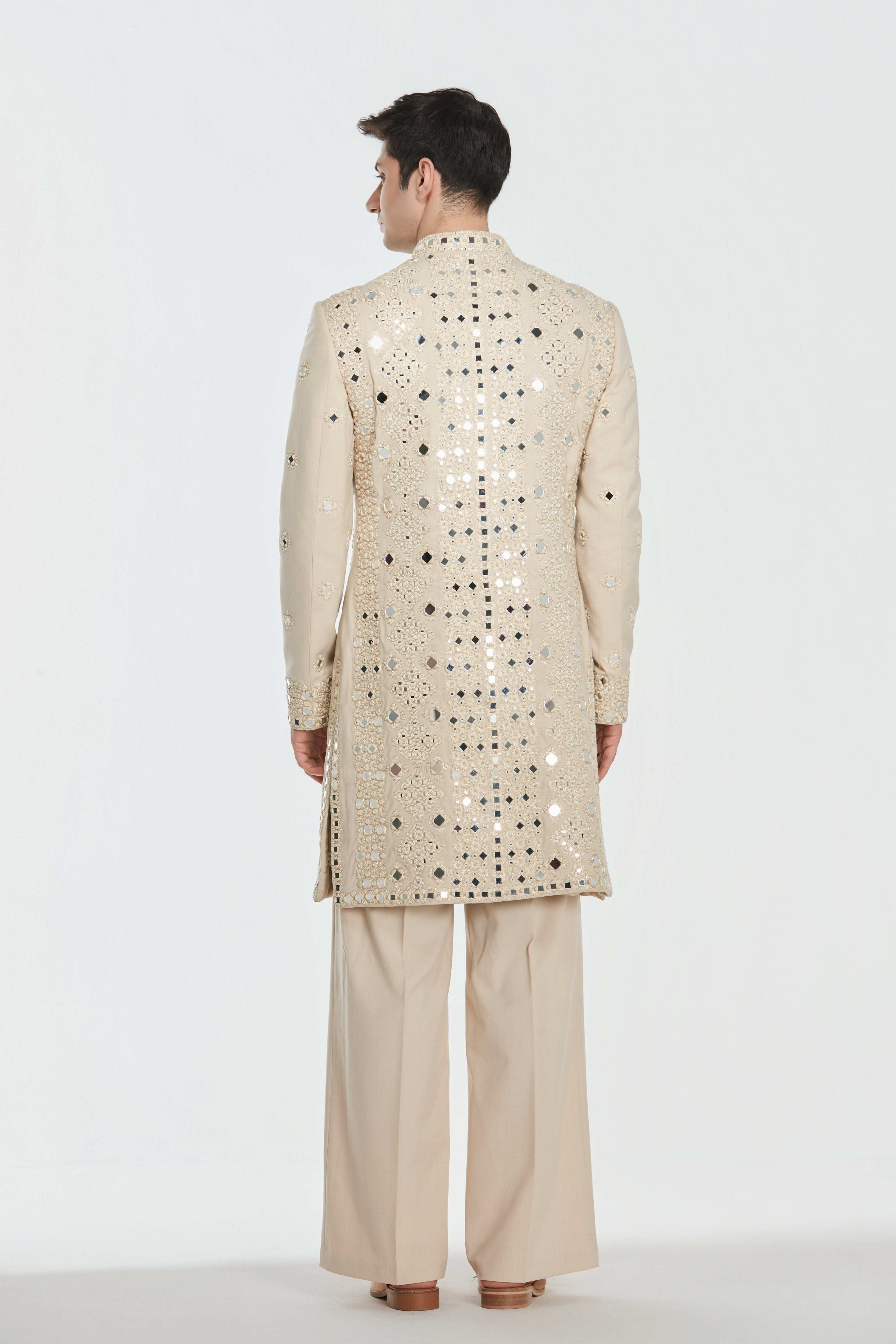 Sherwani and pant -Neo tech and Kurta and stole -Heavy chanderi