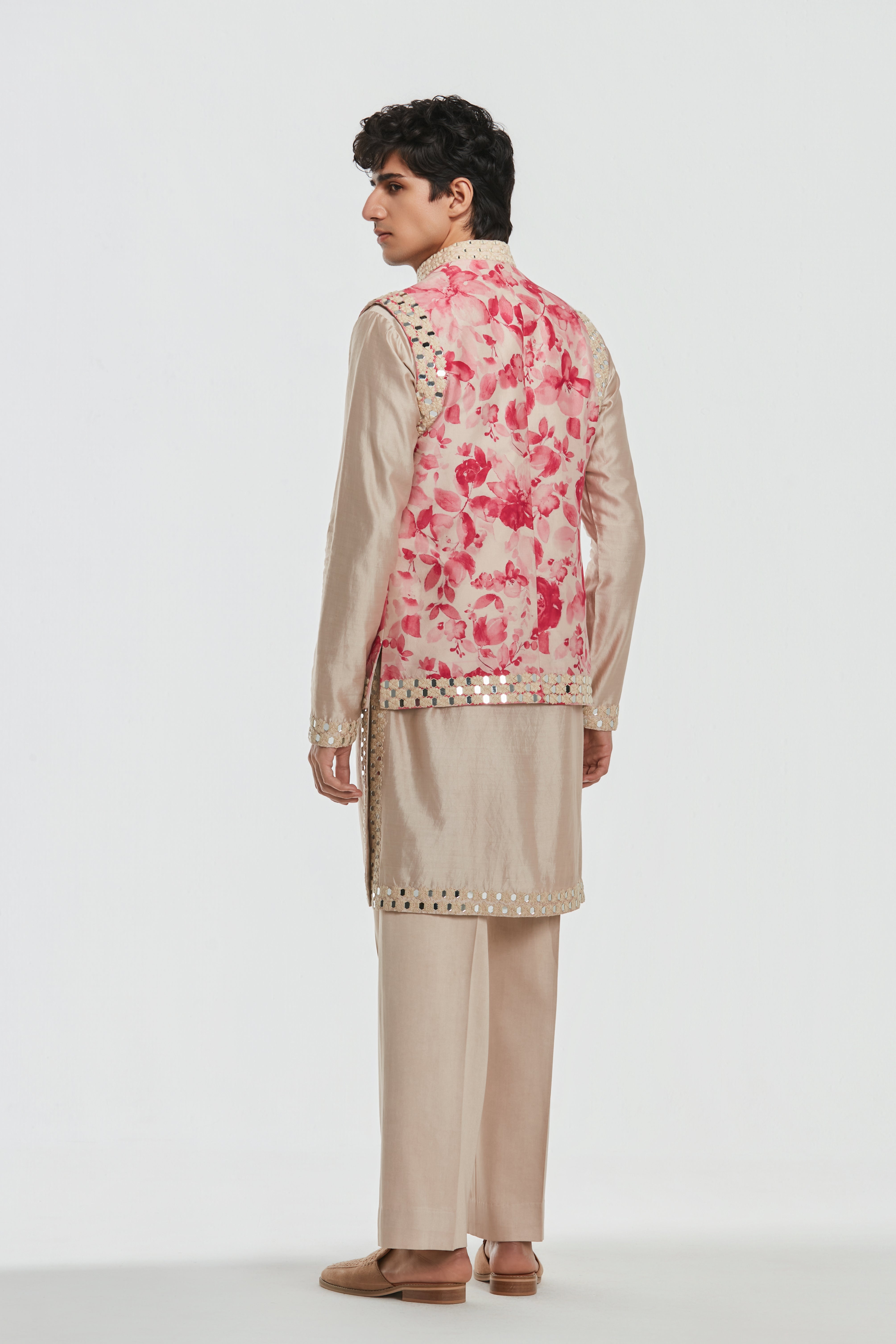 Kurta and Jacket - Heavy chanderi , Pant-Cotton twill
