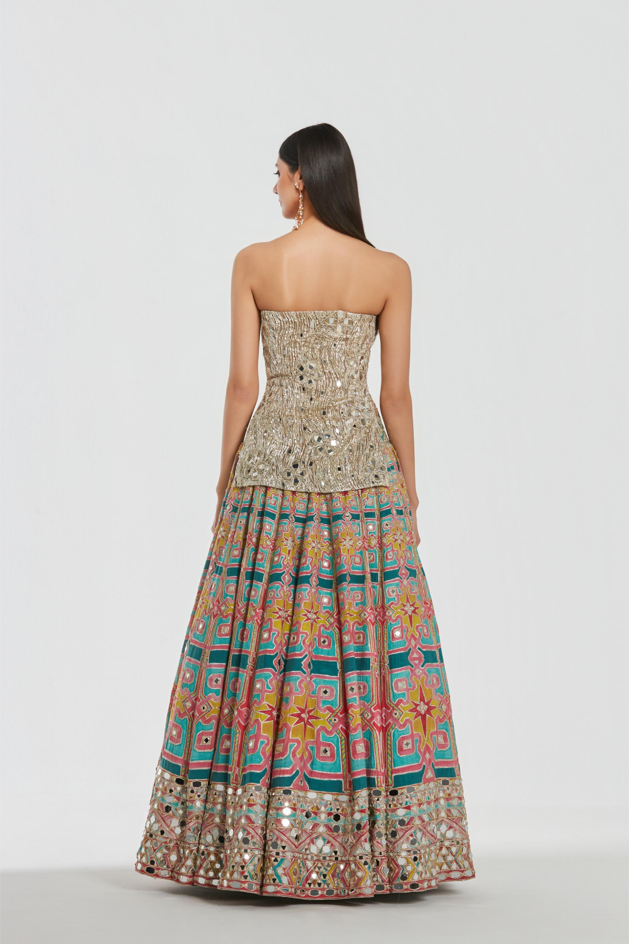 Mirror work , zari , lurex thread