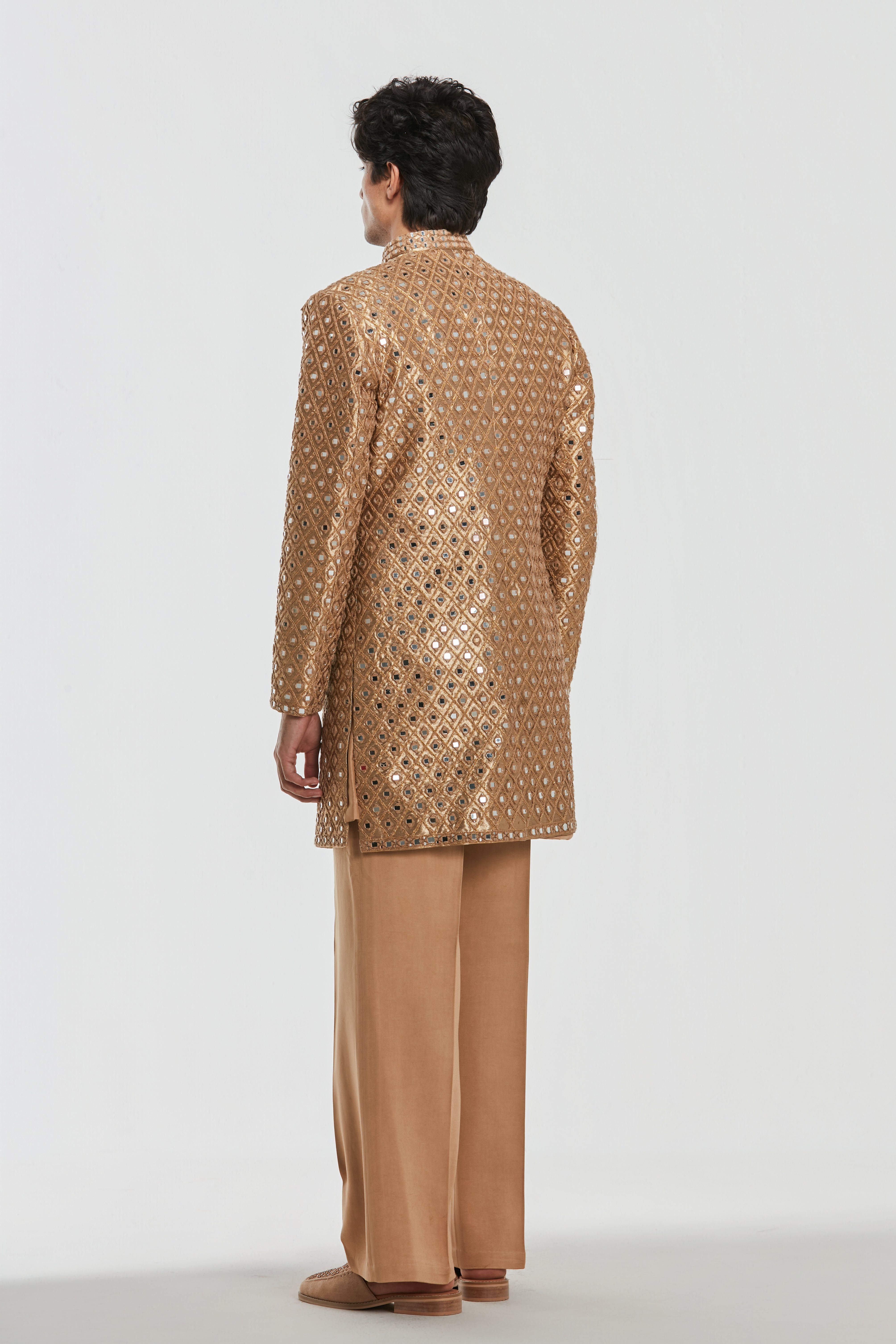 kurta - heavy chanderi , sherwani -Brocade , pant -Cotton twill