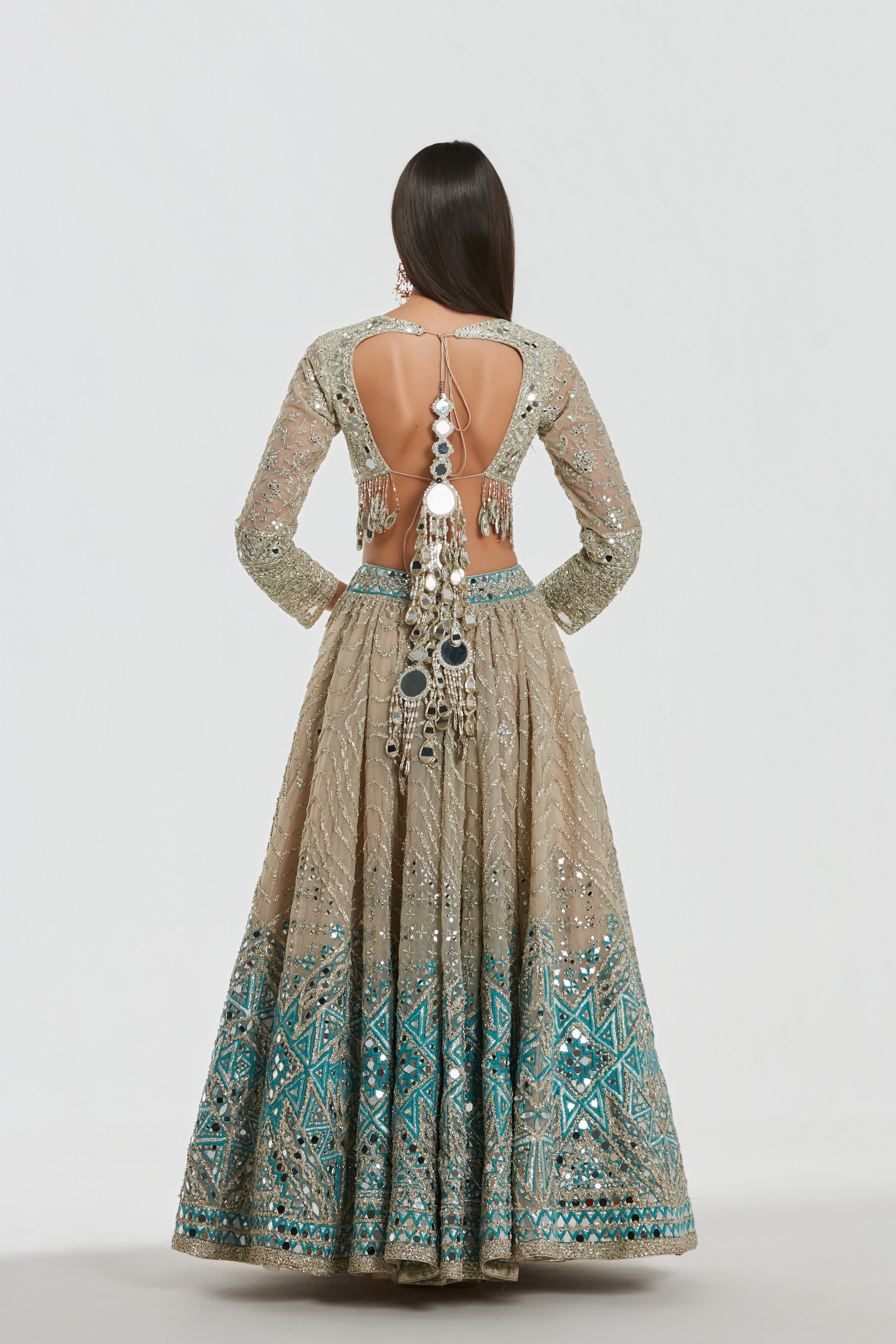 Mirror work , dori , lurex thread , zari