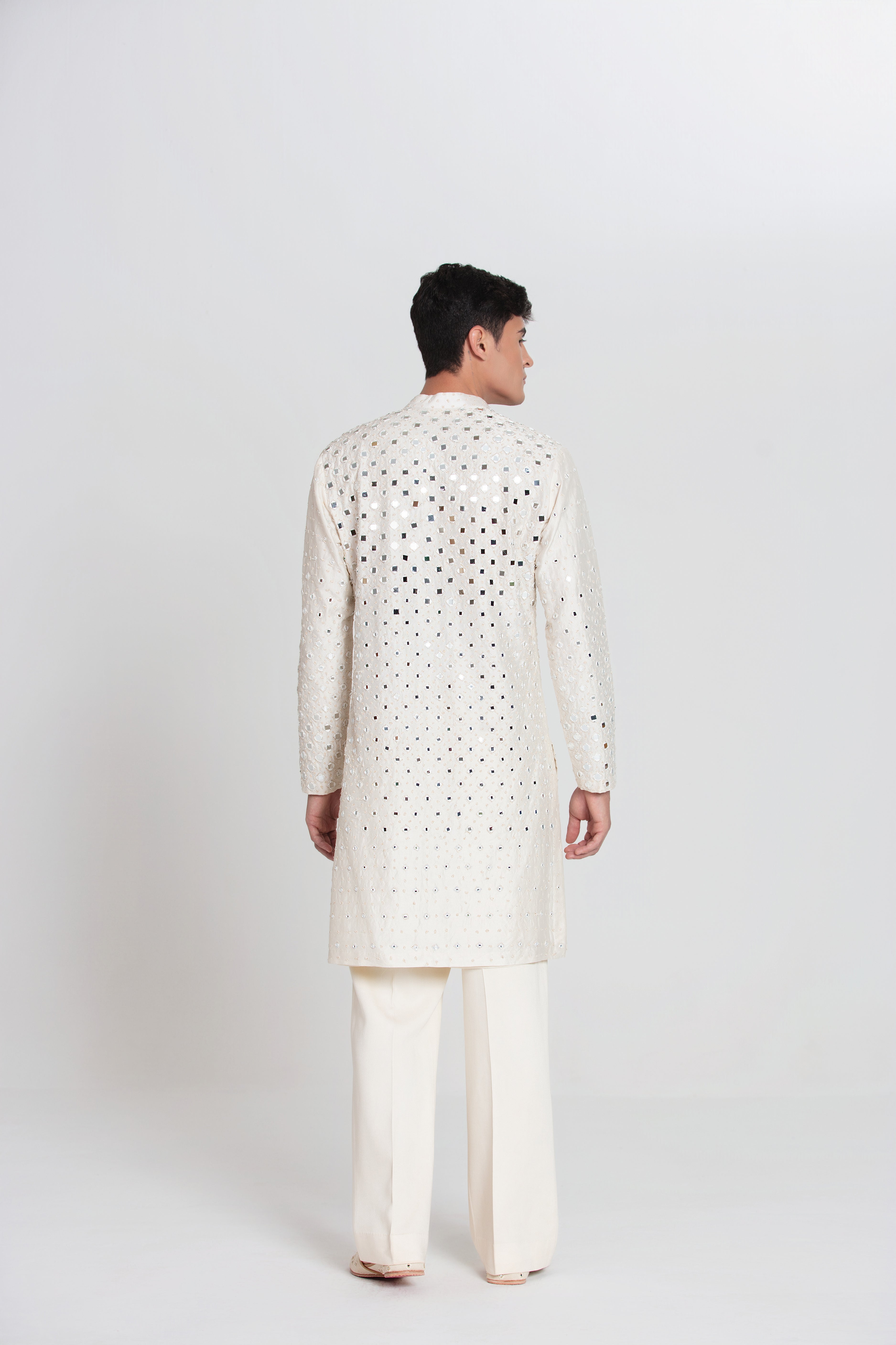 Ombre Mirror Ivory Kurta Set