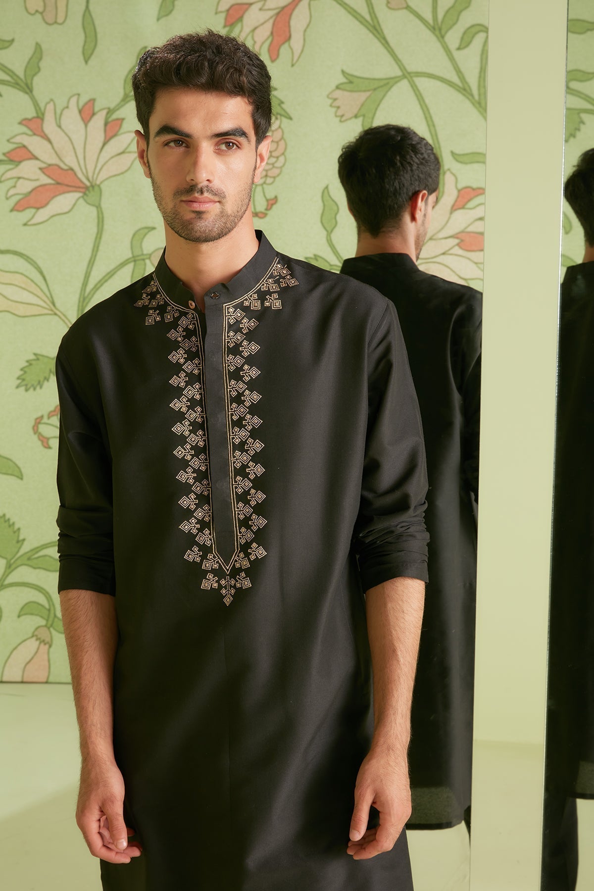 Black Bundi Kurta Set