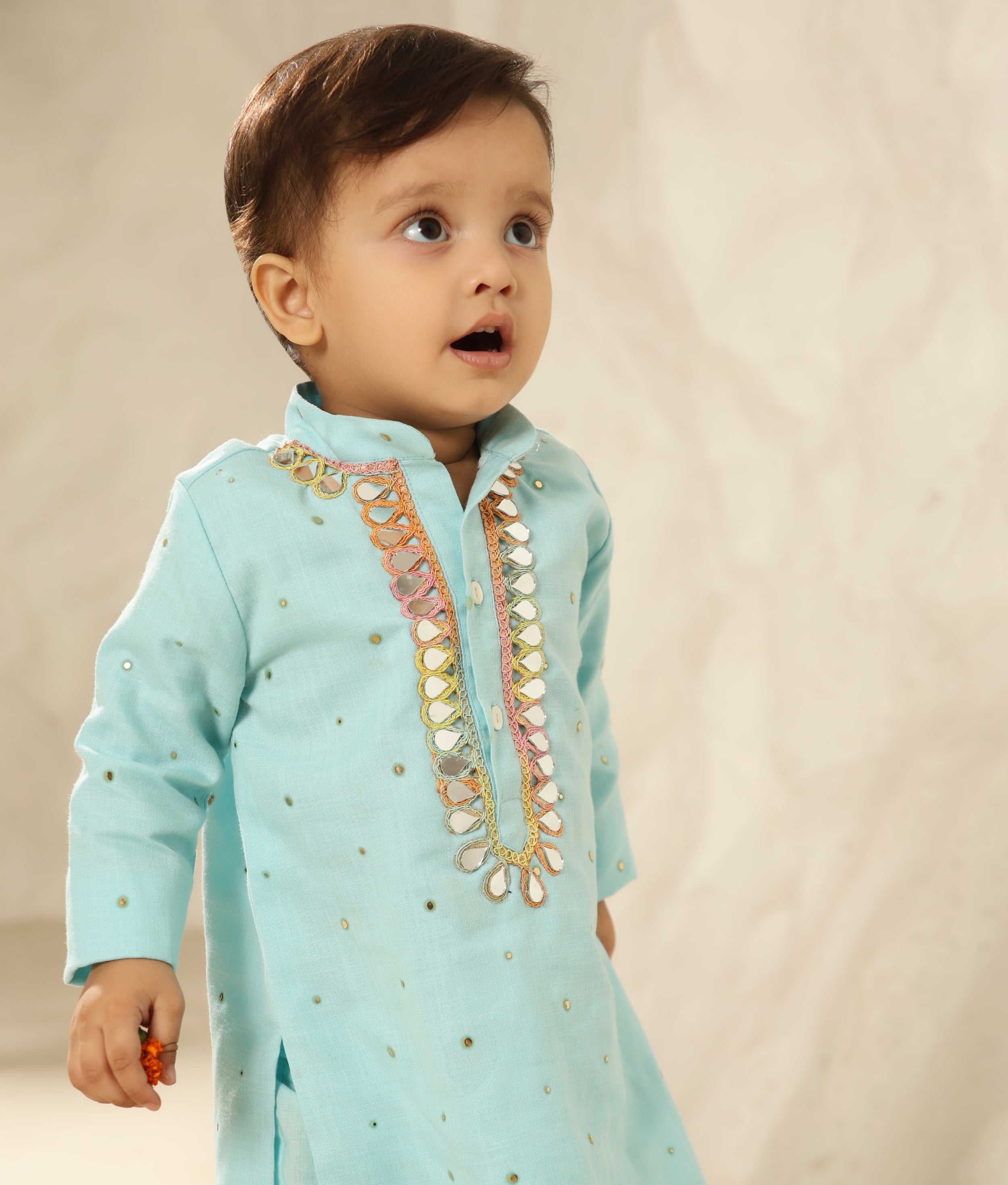 Blue Faux Mukaish Kurta with Pant