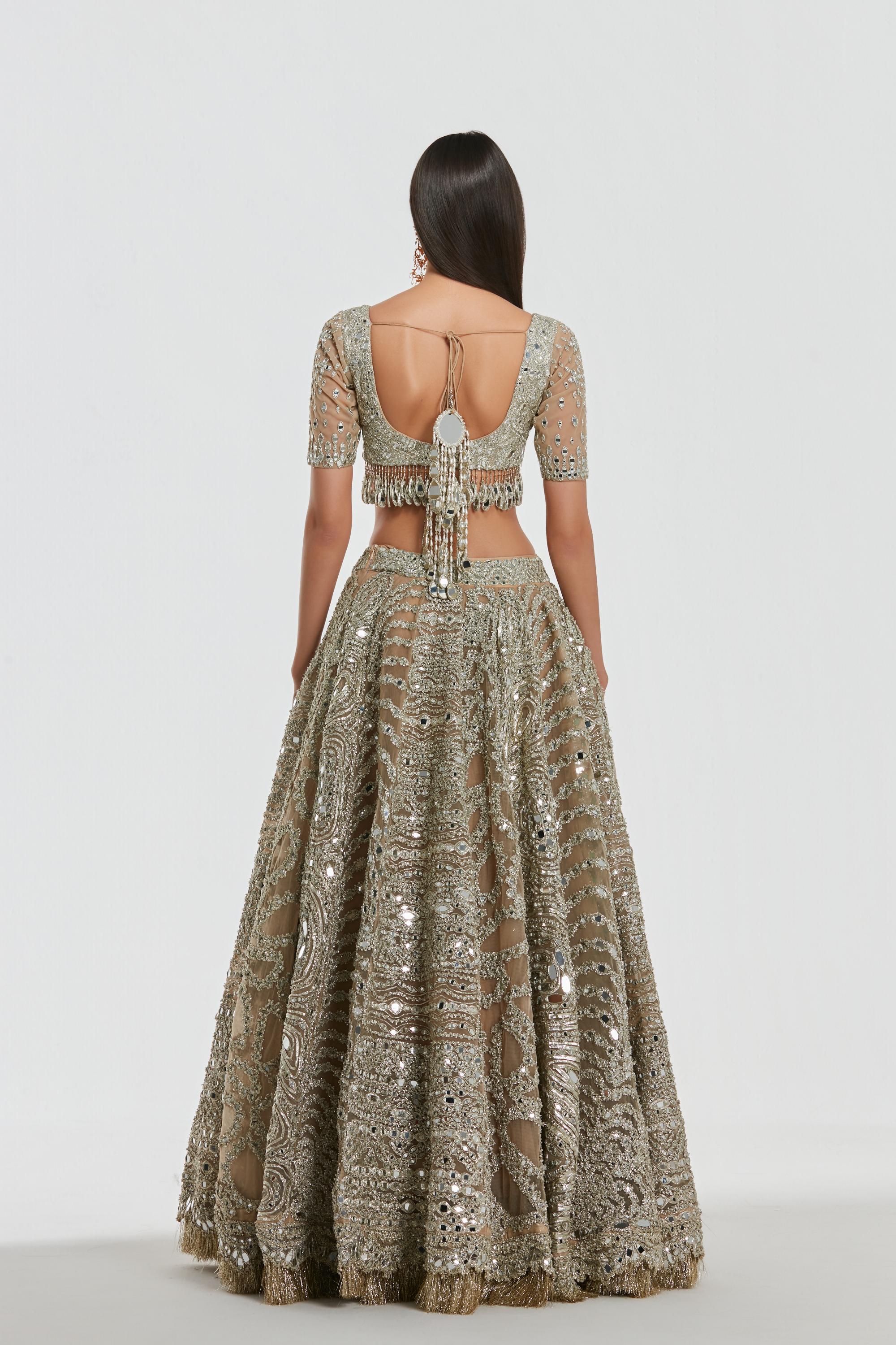 Mirror work , zari , gota