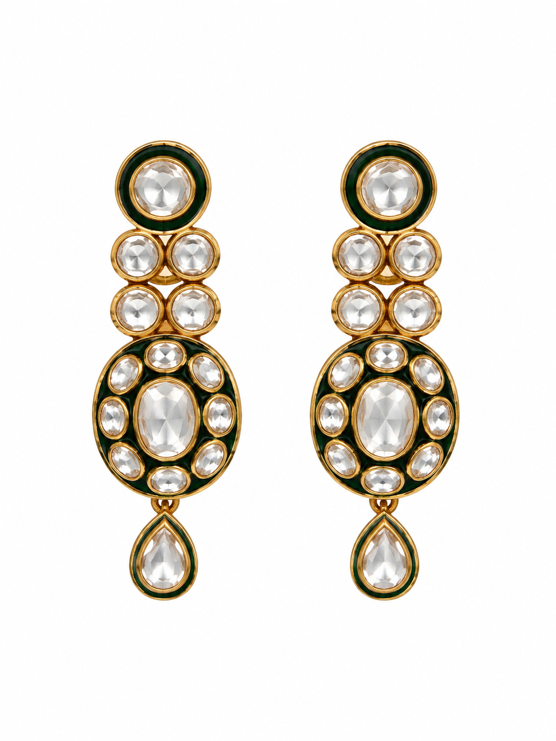 Moissanite Polki Layered Necklace Set