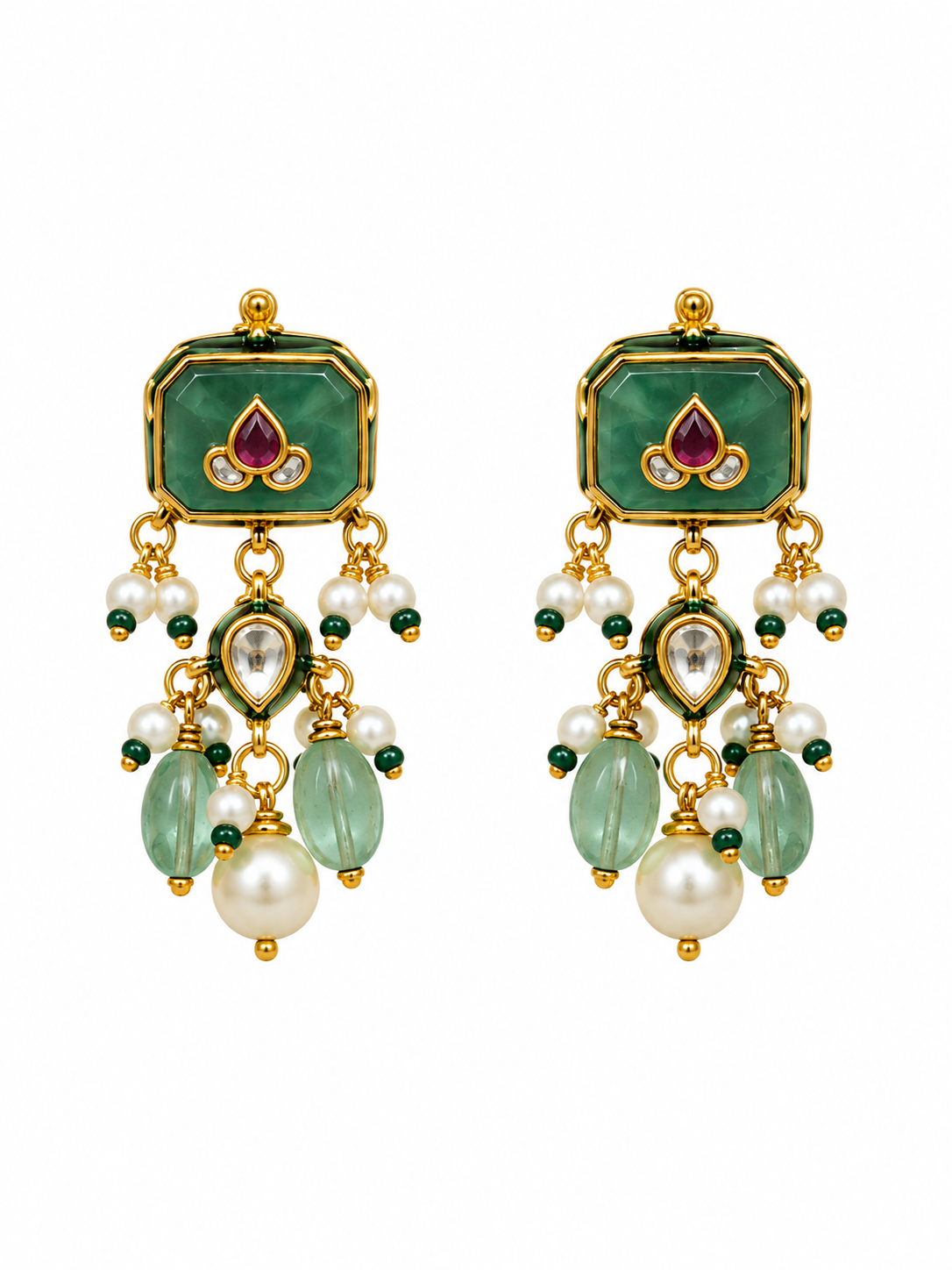 Kundan Multistone Beaded Choker Earring Set