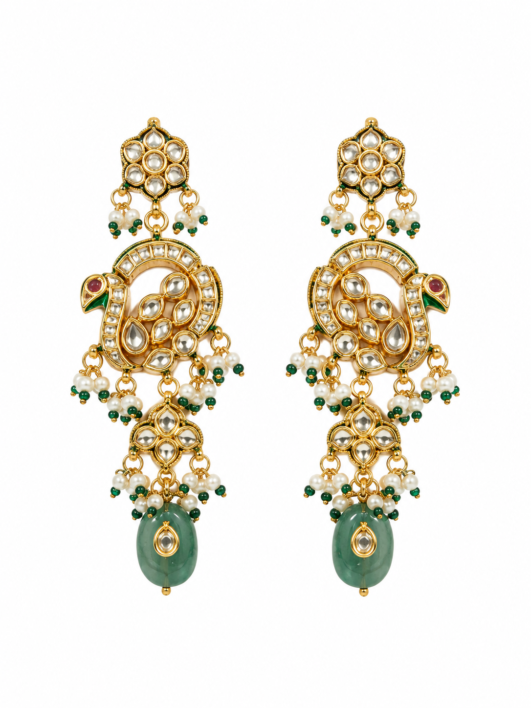 Kundan Beaded Long Necklace Earring Set