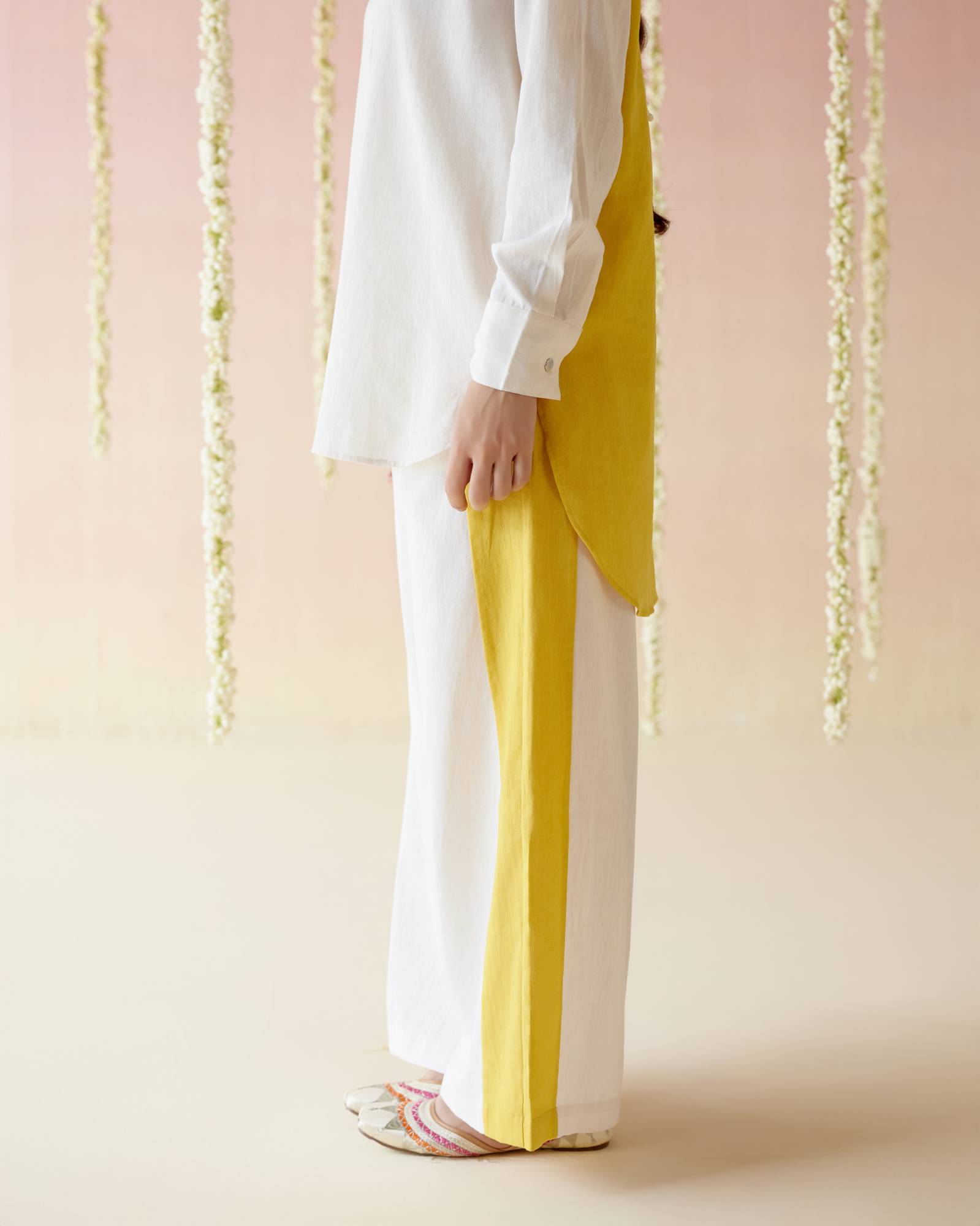 Sunlit Khadi Colorblocked Co-ord Set