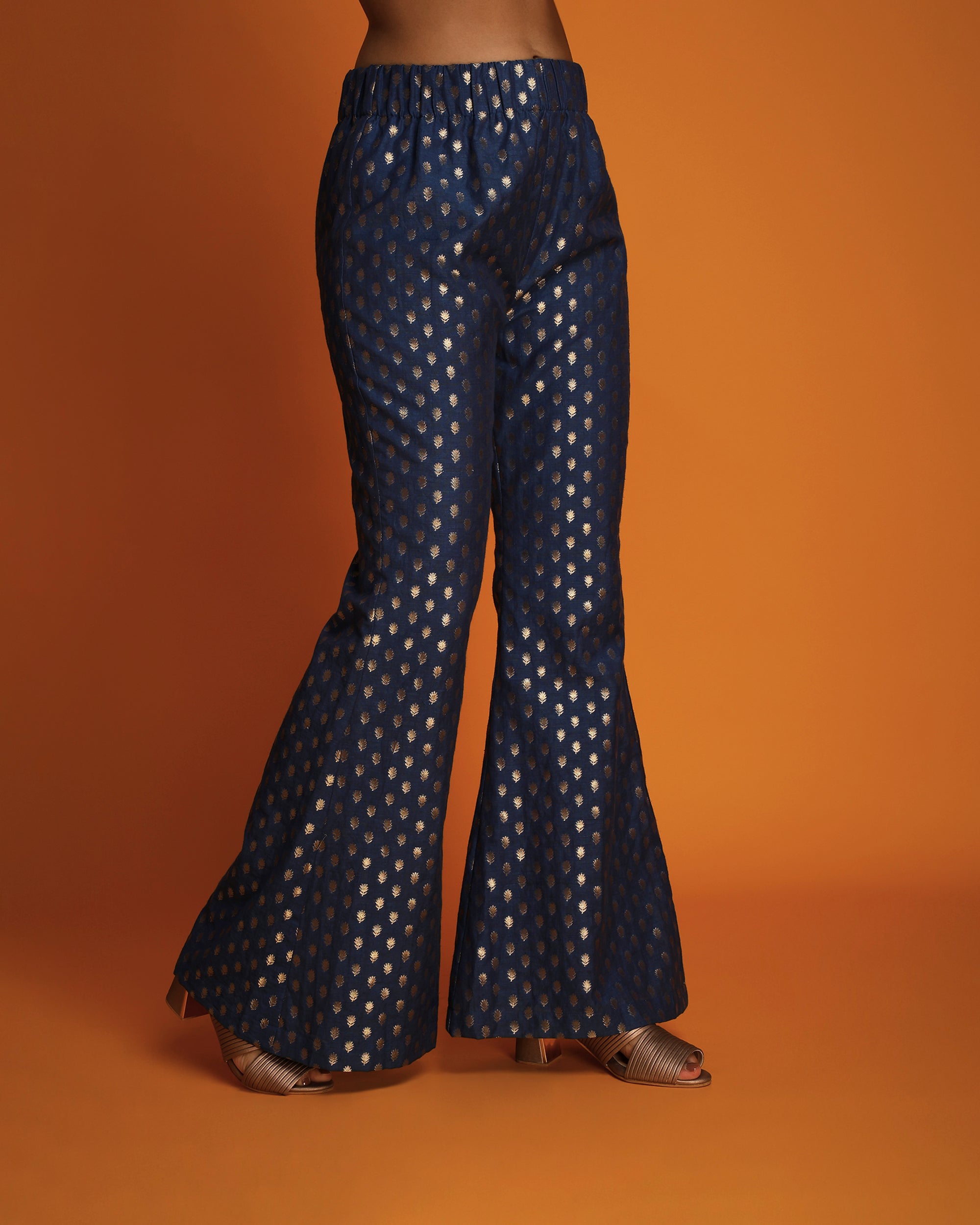 Brocade bell bottom pants