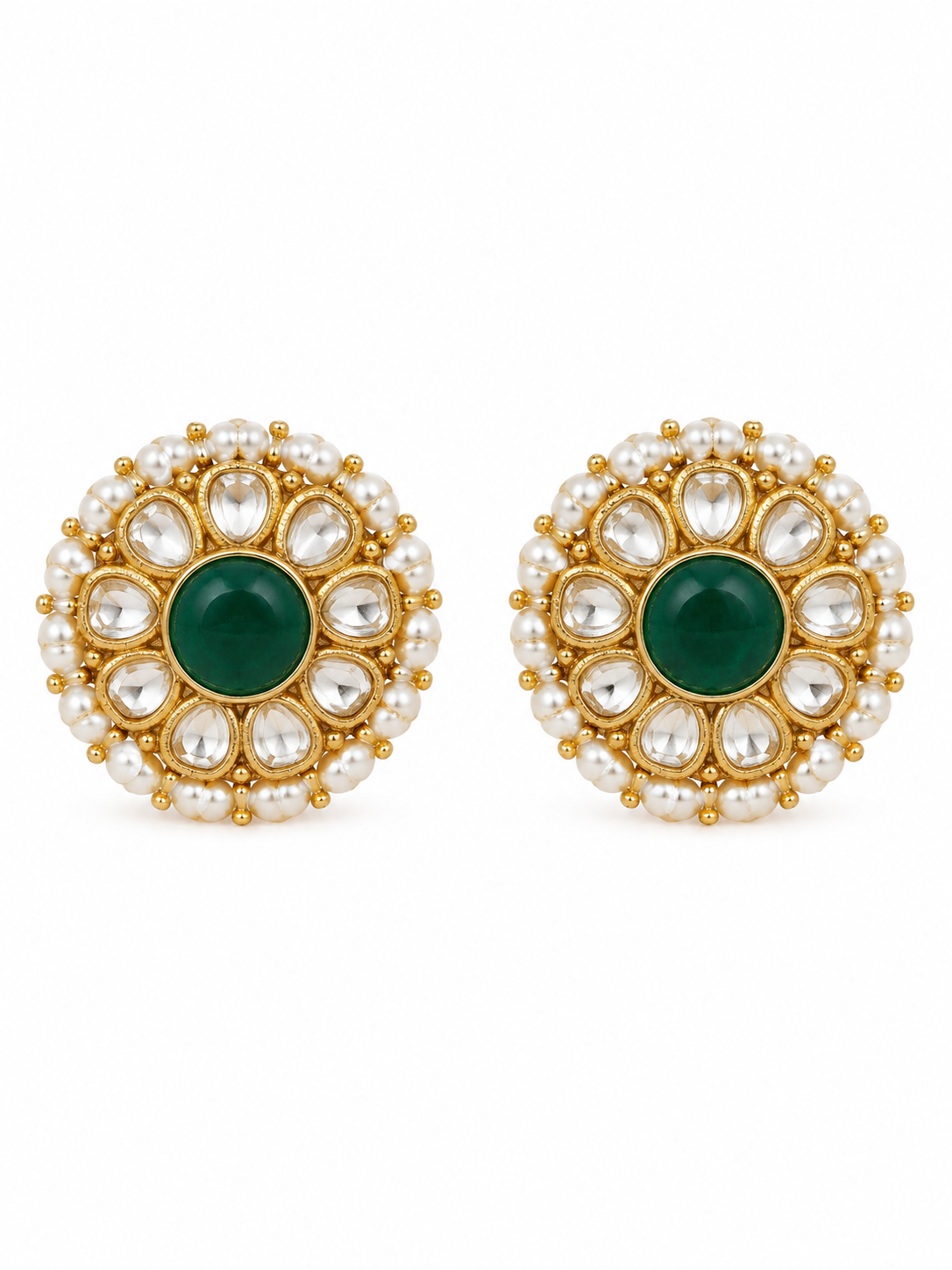 Multicolour Polki Statement Necklace Set 11