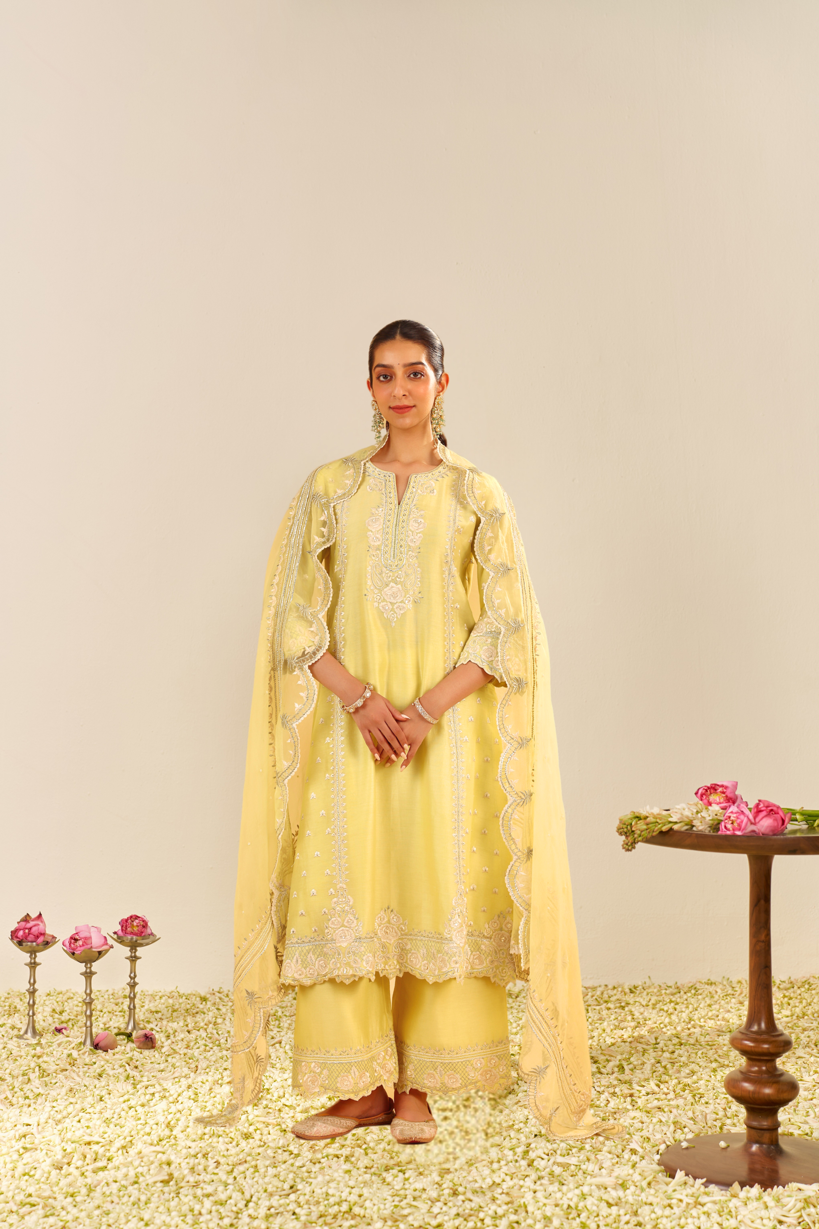 SUMAIYA - A-LINE KURTA WITH PALAZZO AND DUPATTA
