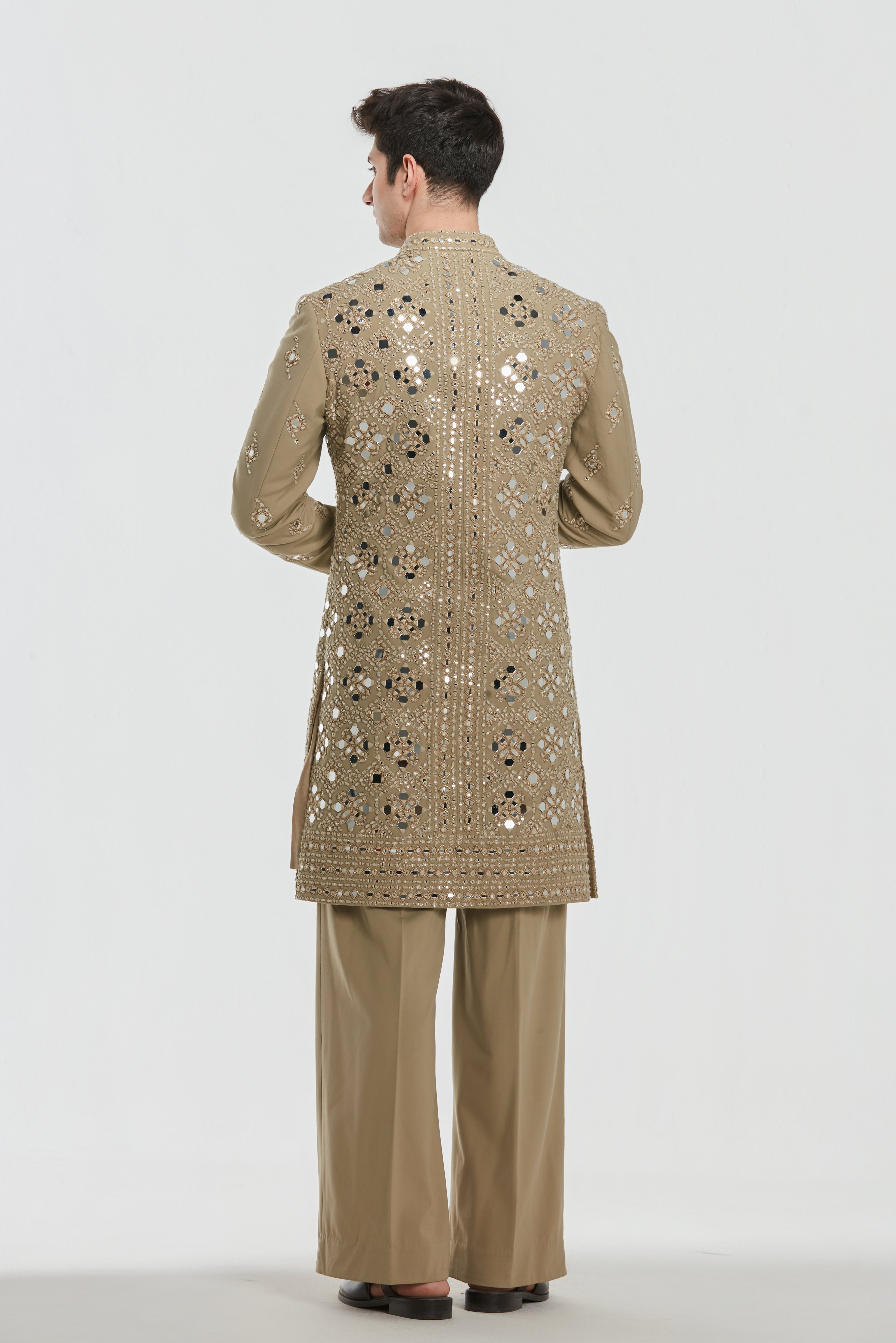 Sherwani and pant -Neo tech and Kurta and stole -Heavy chanderi
