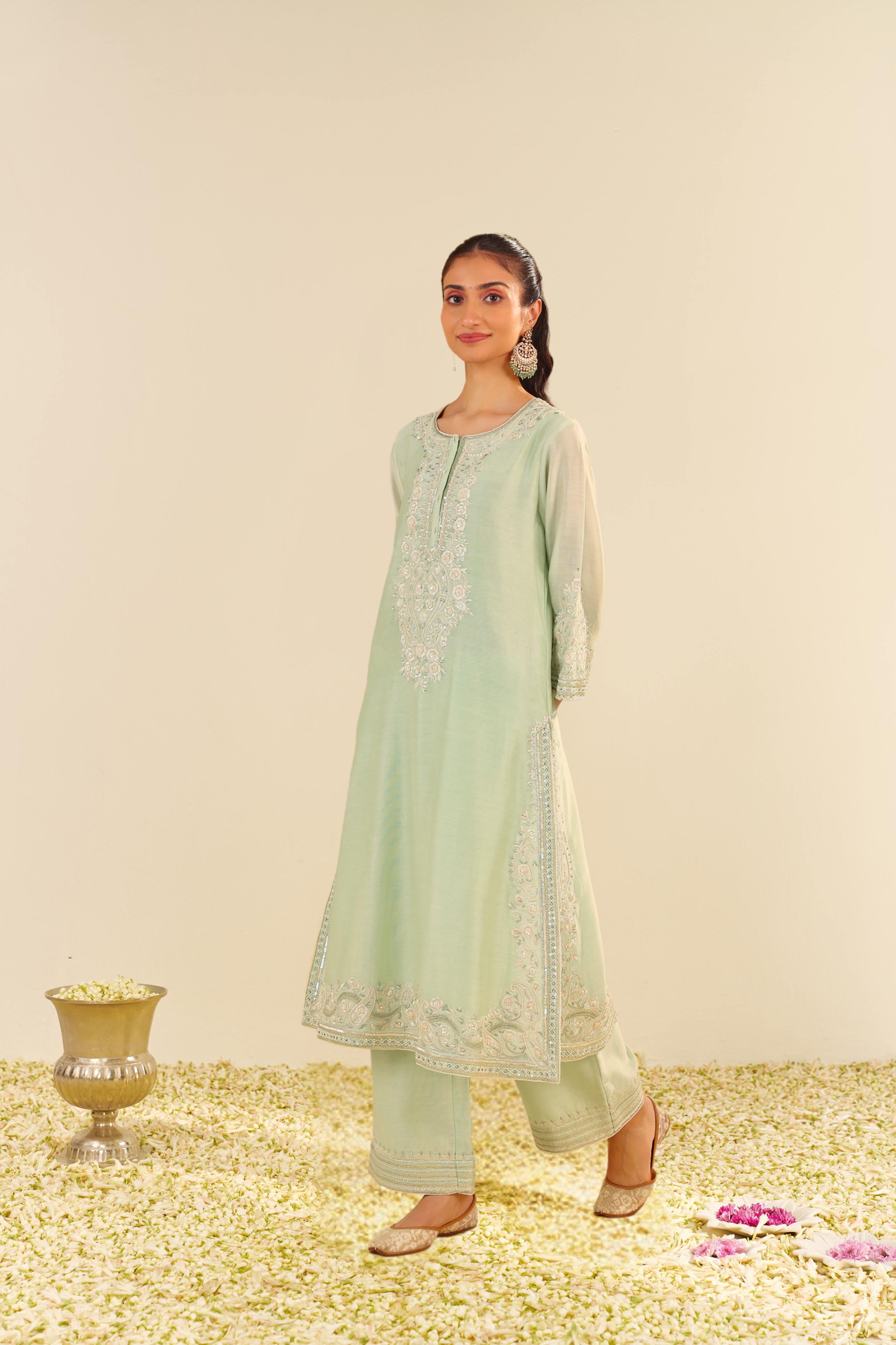 SEREEN - A-LINE KURTA WITH PALAZZO AND DUPATTA