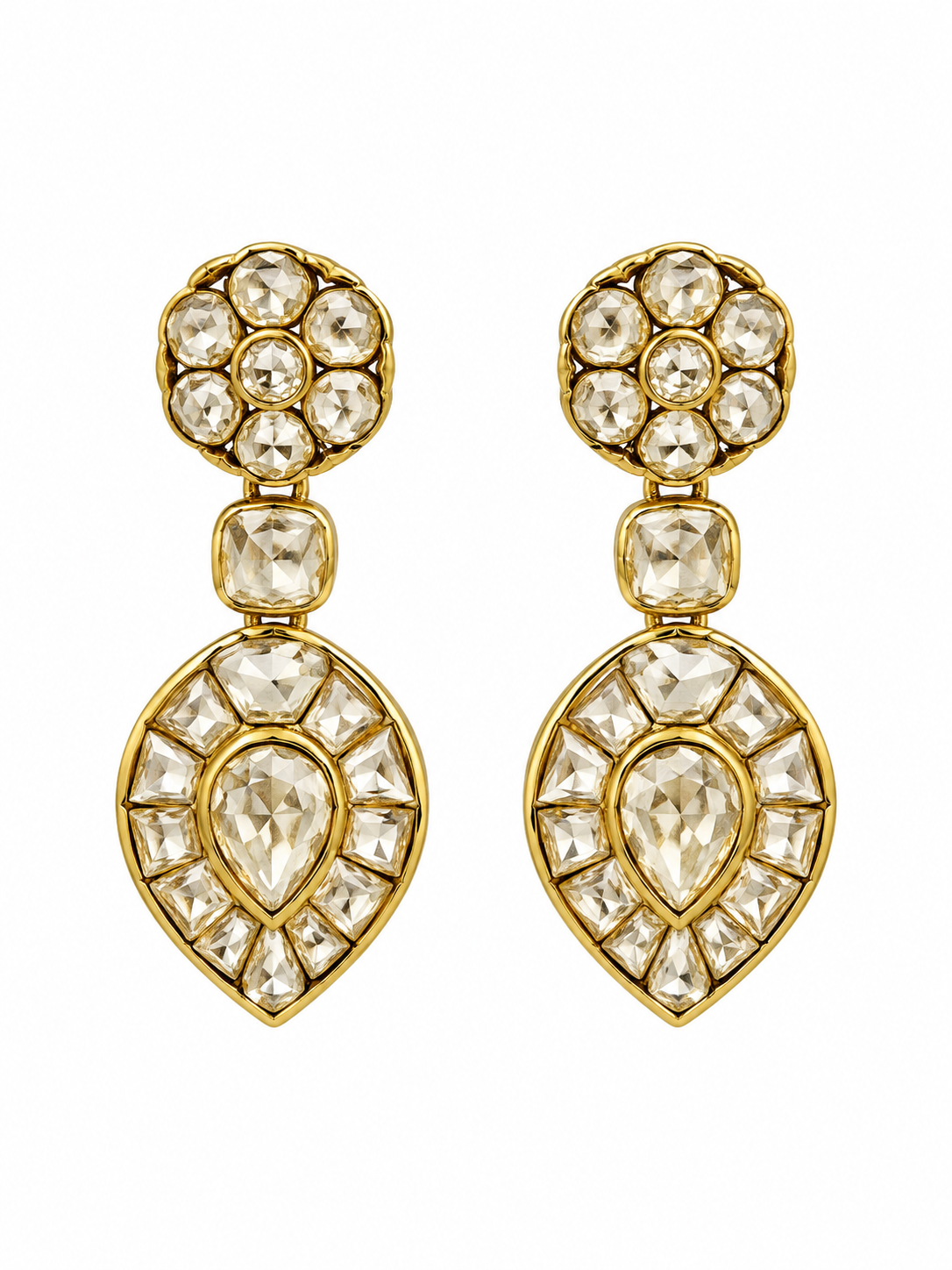 Moissanite Polki Statement Necklace Set