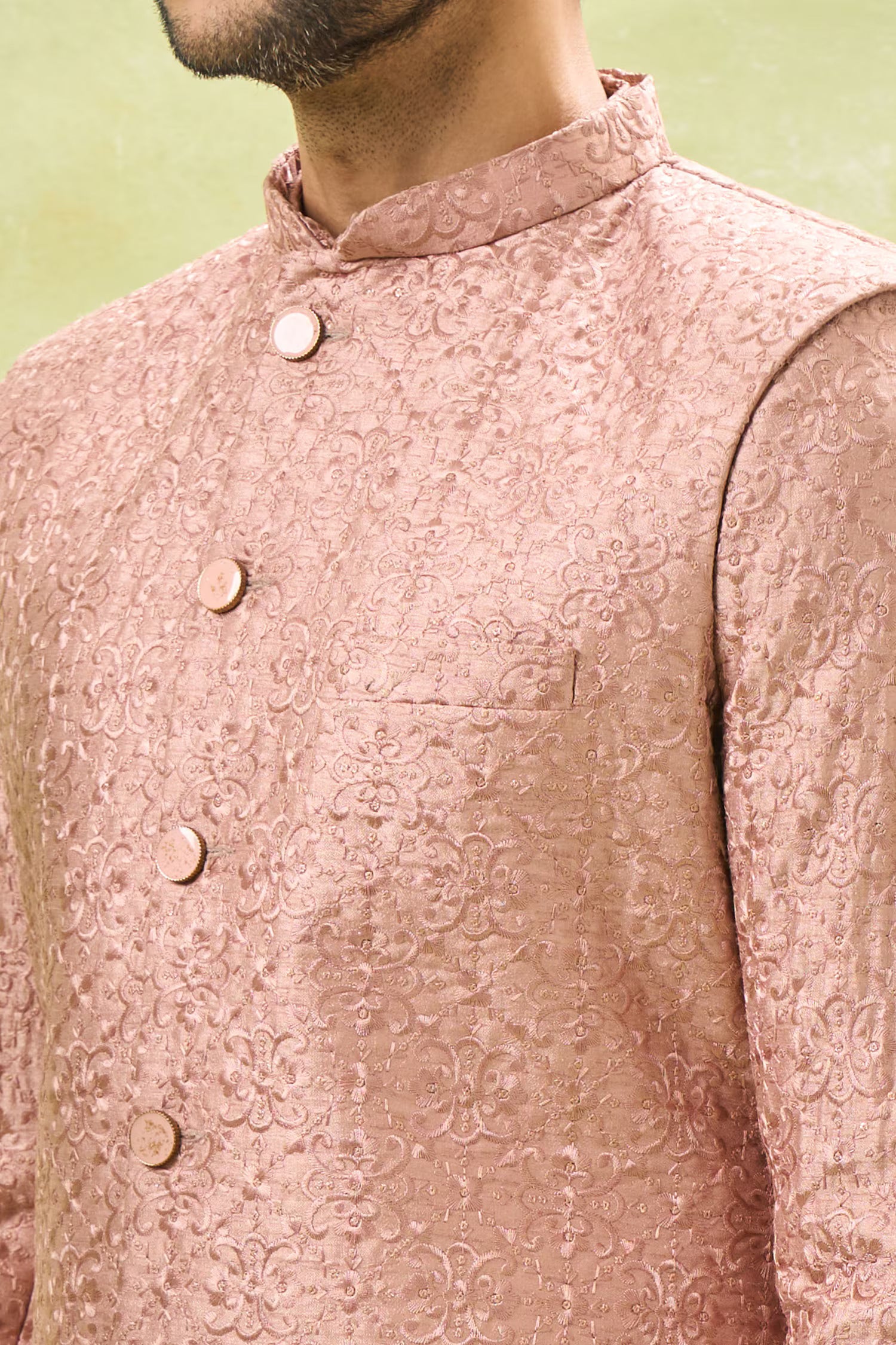 Old Rose Embroidered Indo-Western Set