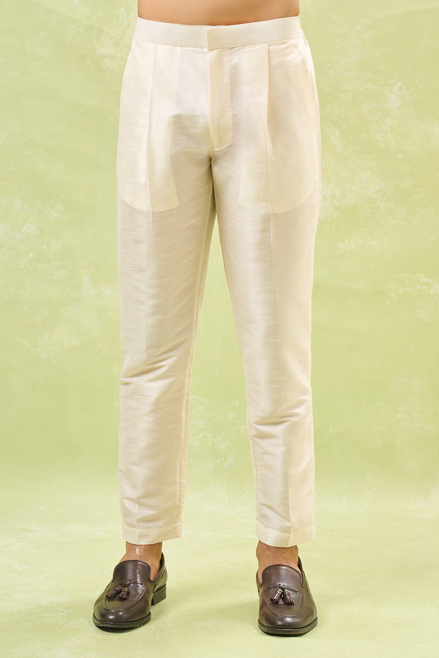 Beige Embroidered Kurta-Jacket Set