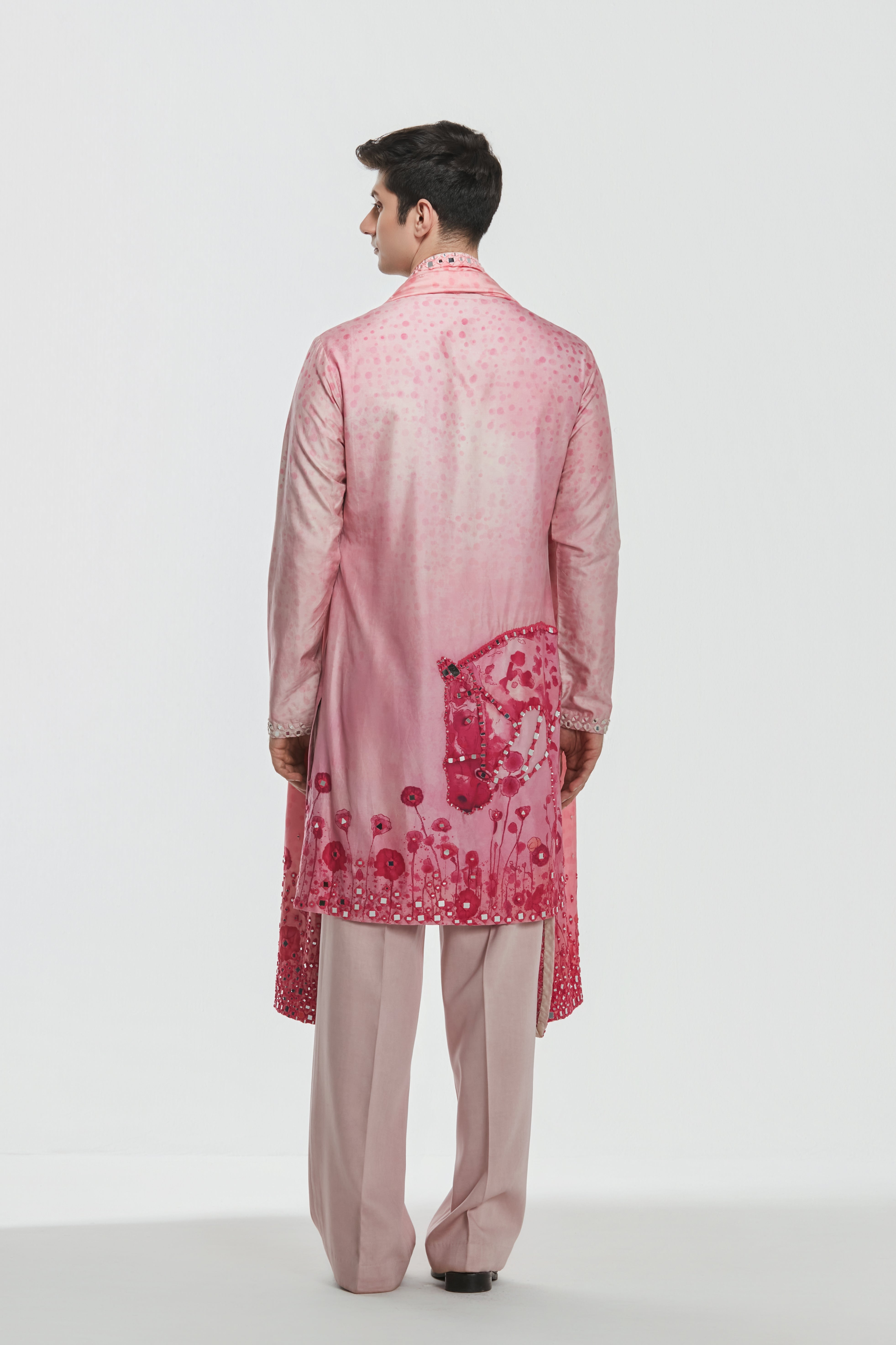 Kurta and stole - Heavy chanderi , Pant-Cotton twill