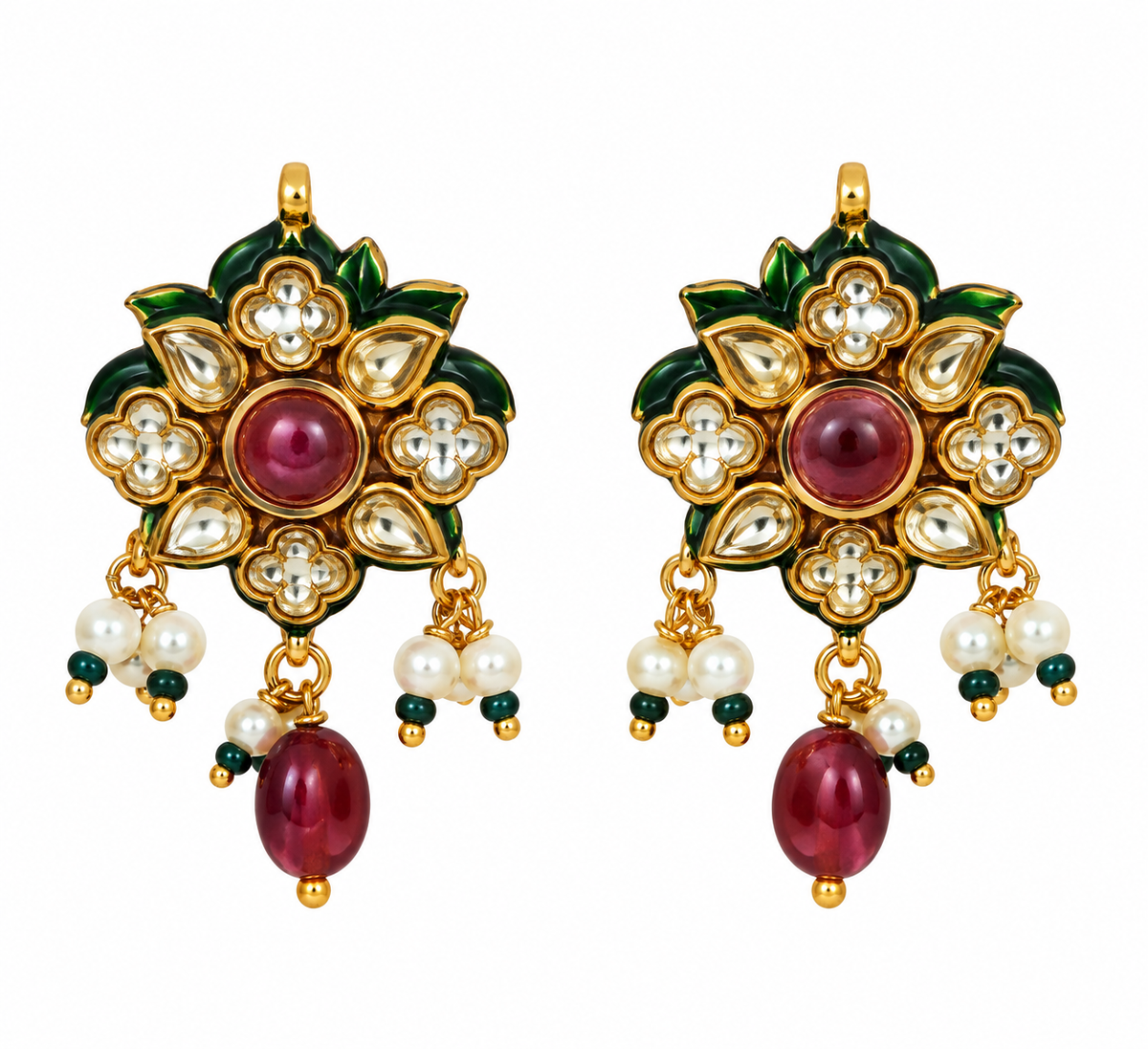 Navratna Kundan Pearl Necklace Set