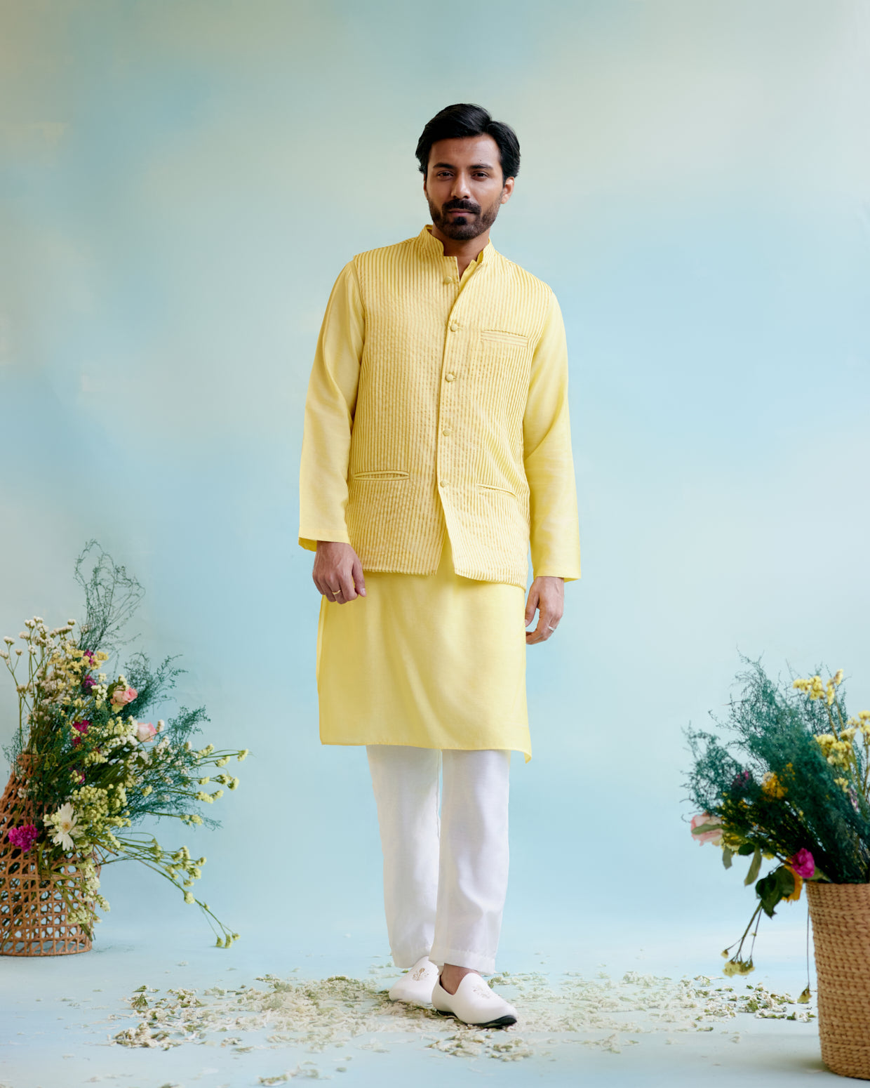 Sunshine Glow Chanderi Gota Lace Kurta