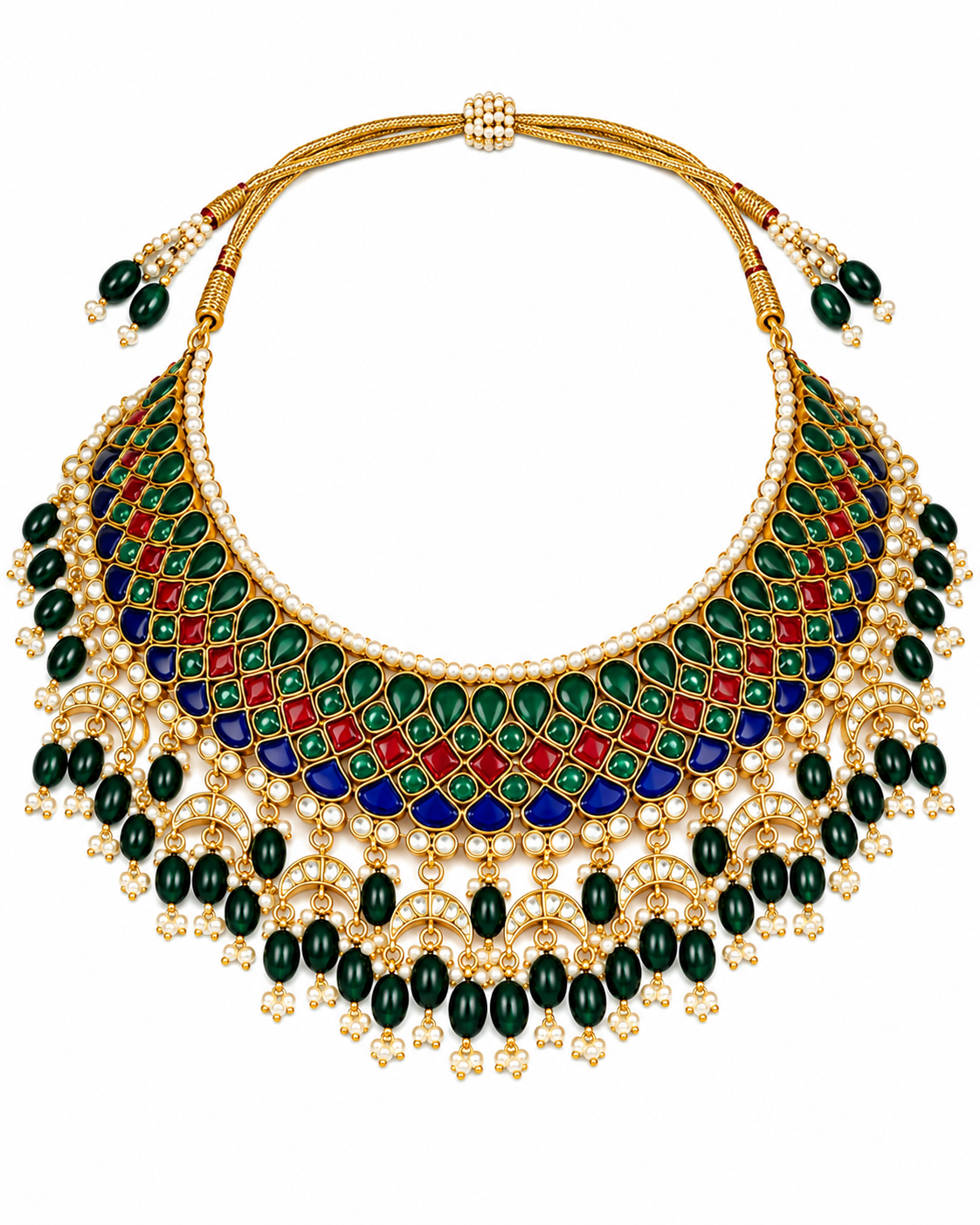Multicolor Kundan Necklace Set 12