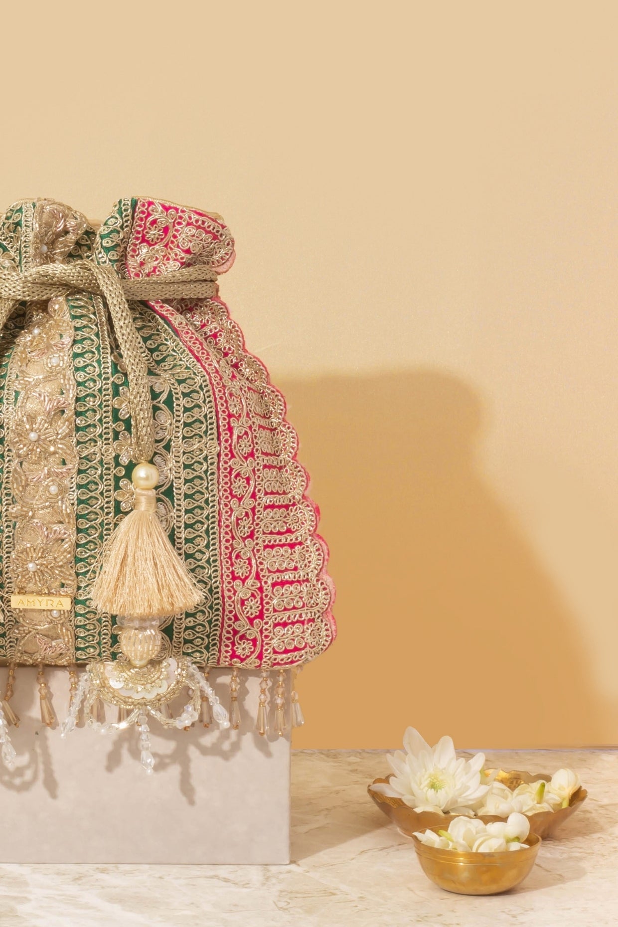 Naaz Potli - Green & Pink