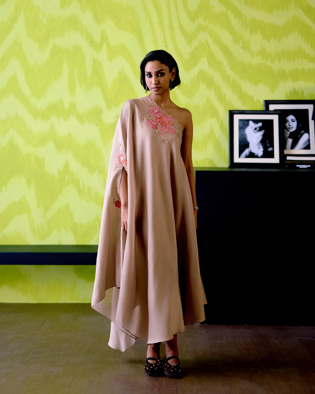 Mocha One Shoulder Dress