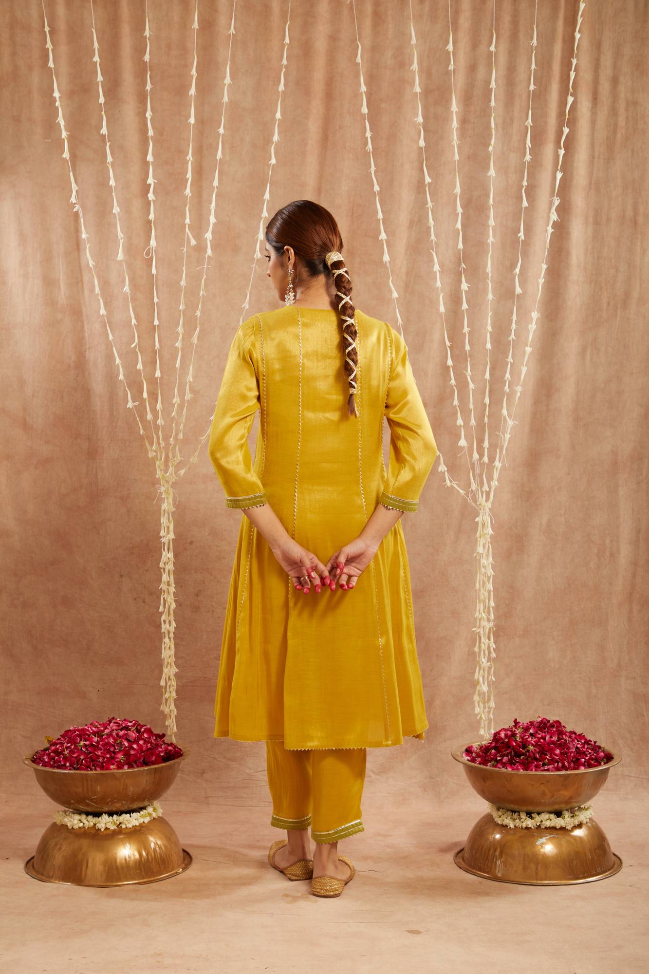 Sunshine Yoke Tissue Anarkali with
Narrow Pants