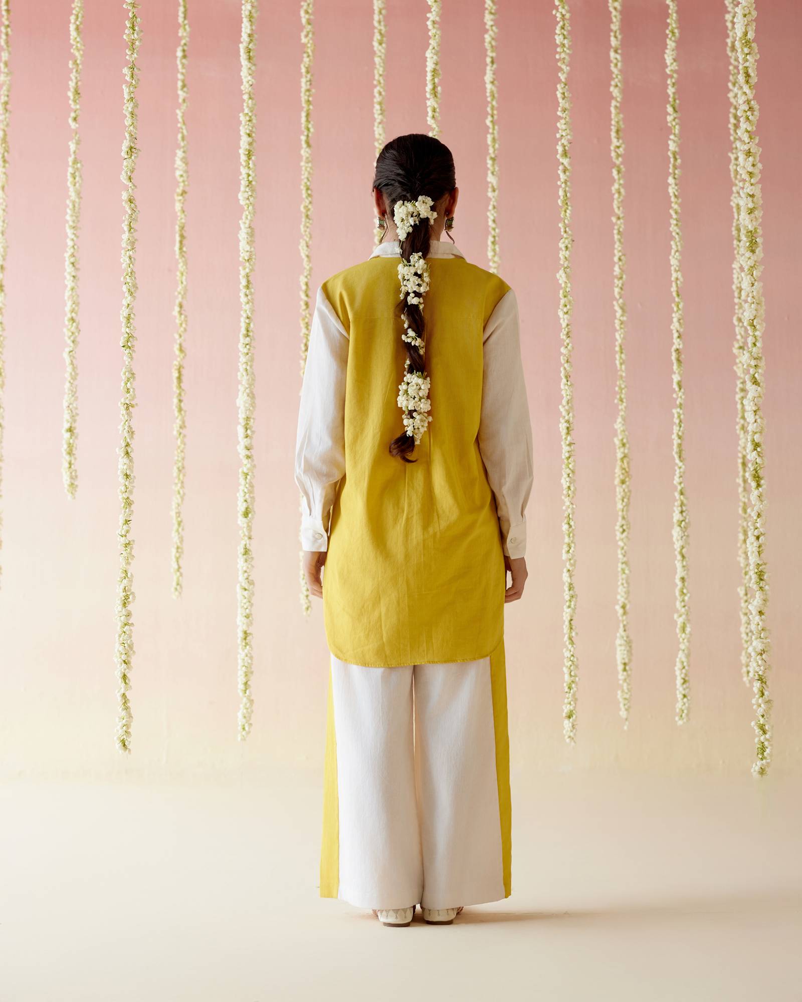 Sunlit Khadi Colorblocked Co-ord Set
