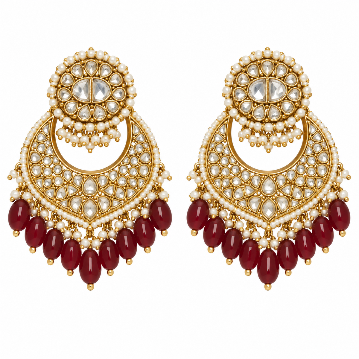 Kundan Choker Necklace Set with Chandbali Earrings 18