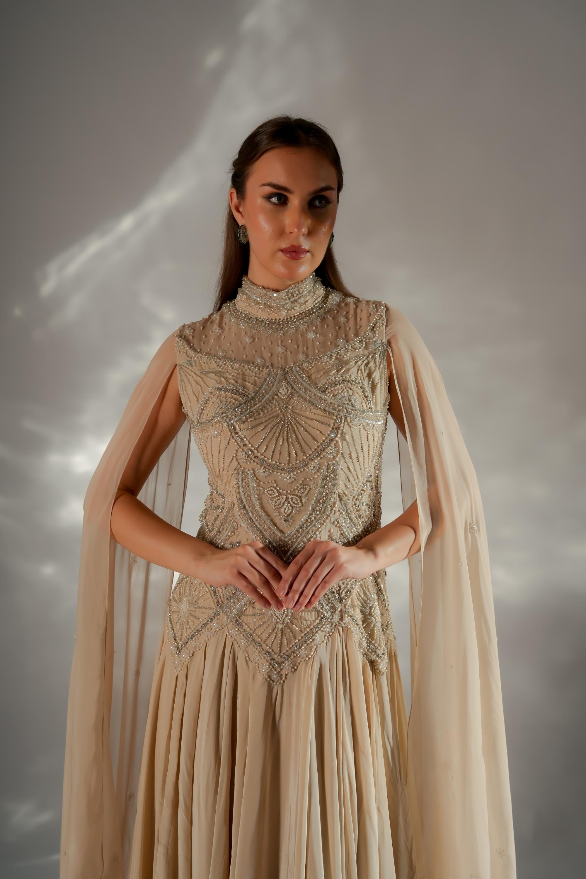 Celeste cape gown