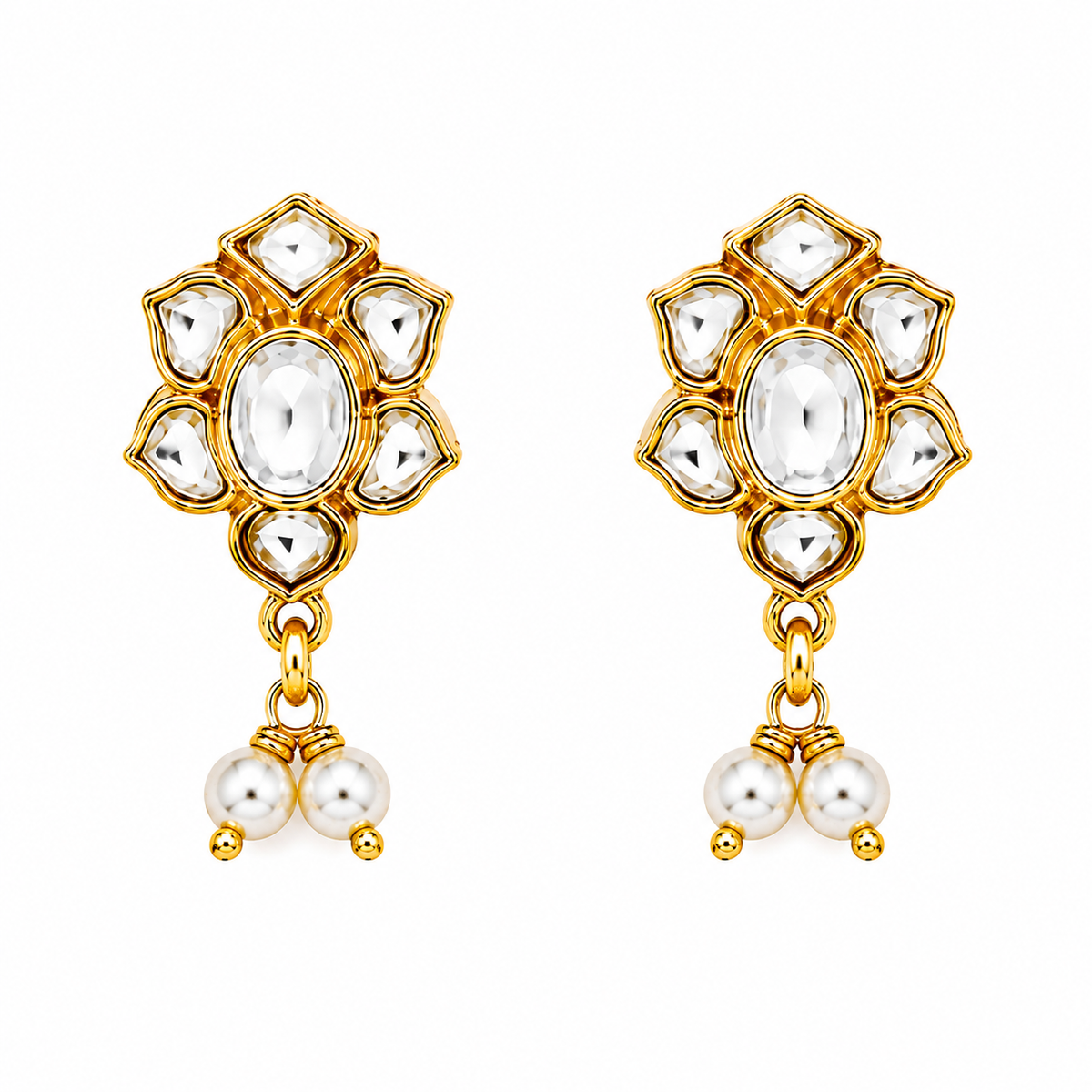 Handcrafted Jadau Kundan Choker Set with Pearl Accents