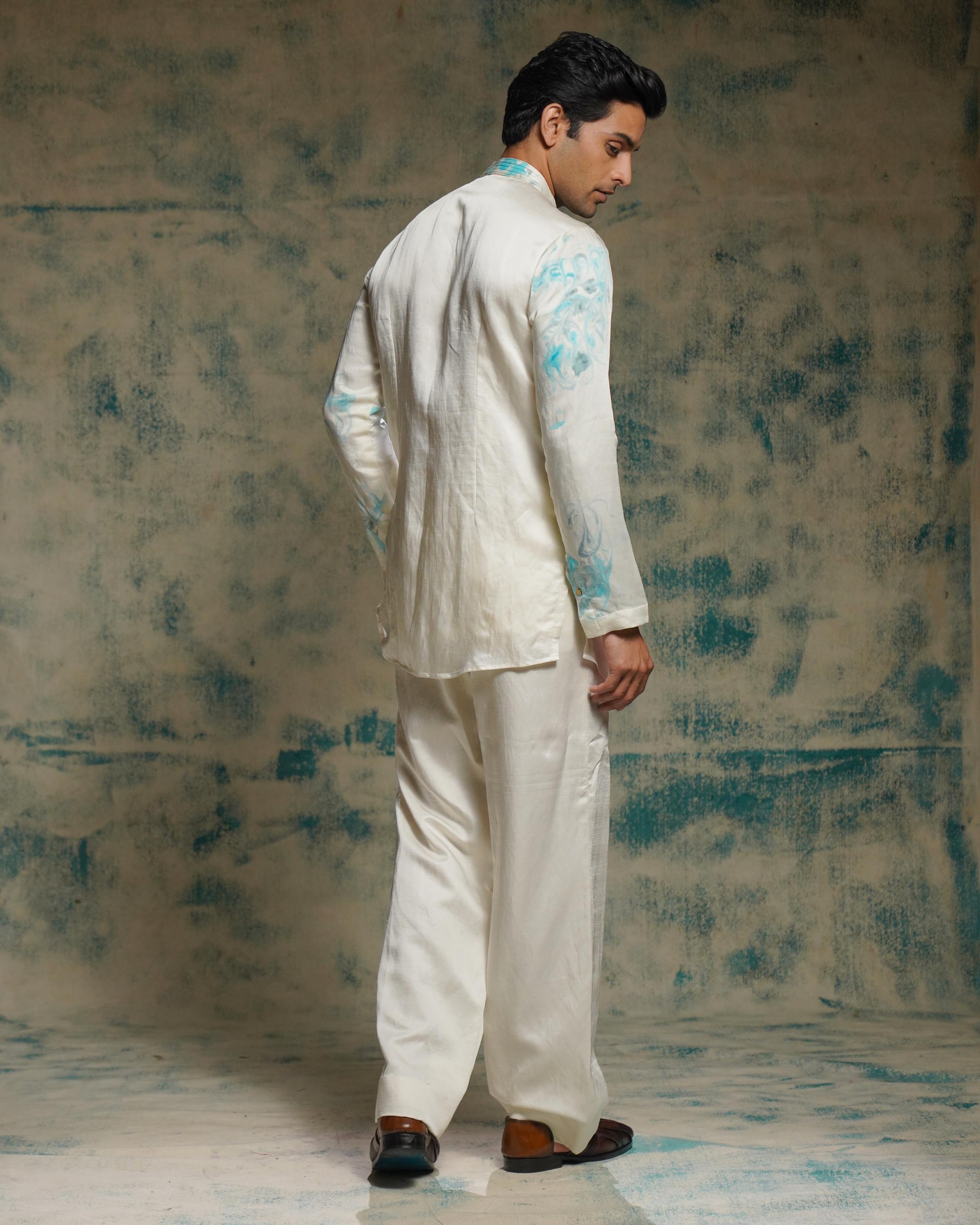 Ivory Embriodered Short Jacket Set