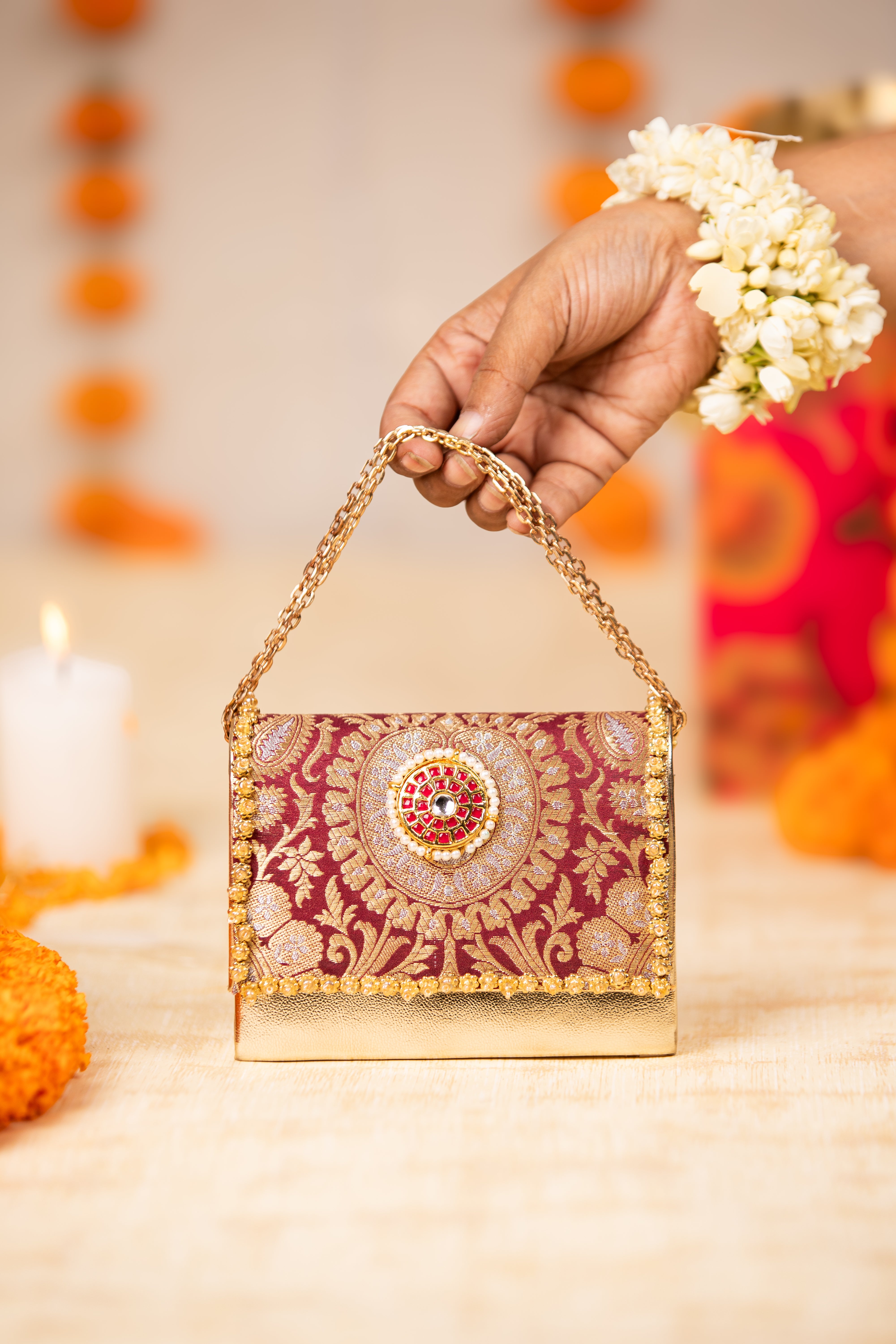 Vanika Maroon Handbag