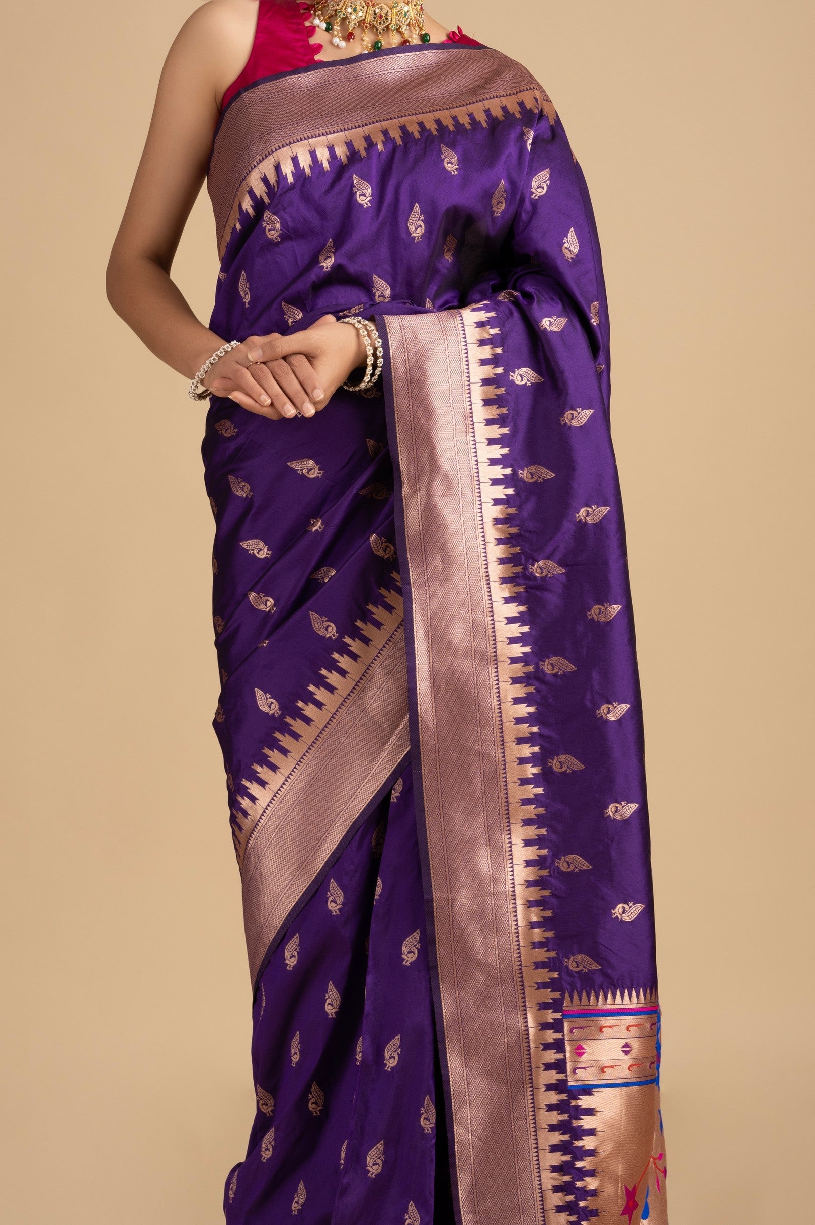 Purple Pure Silk banarasi Handloom Saree
