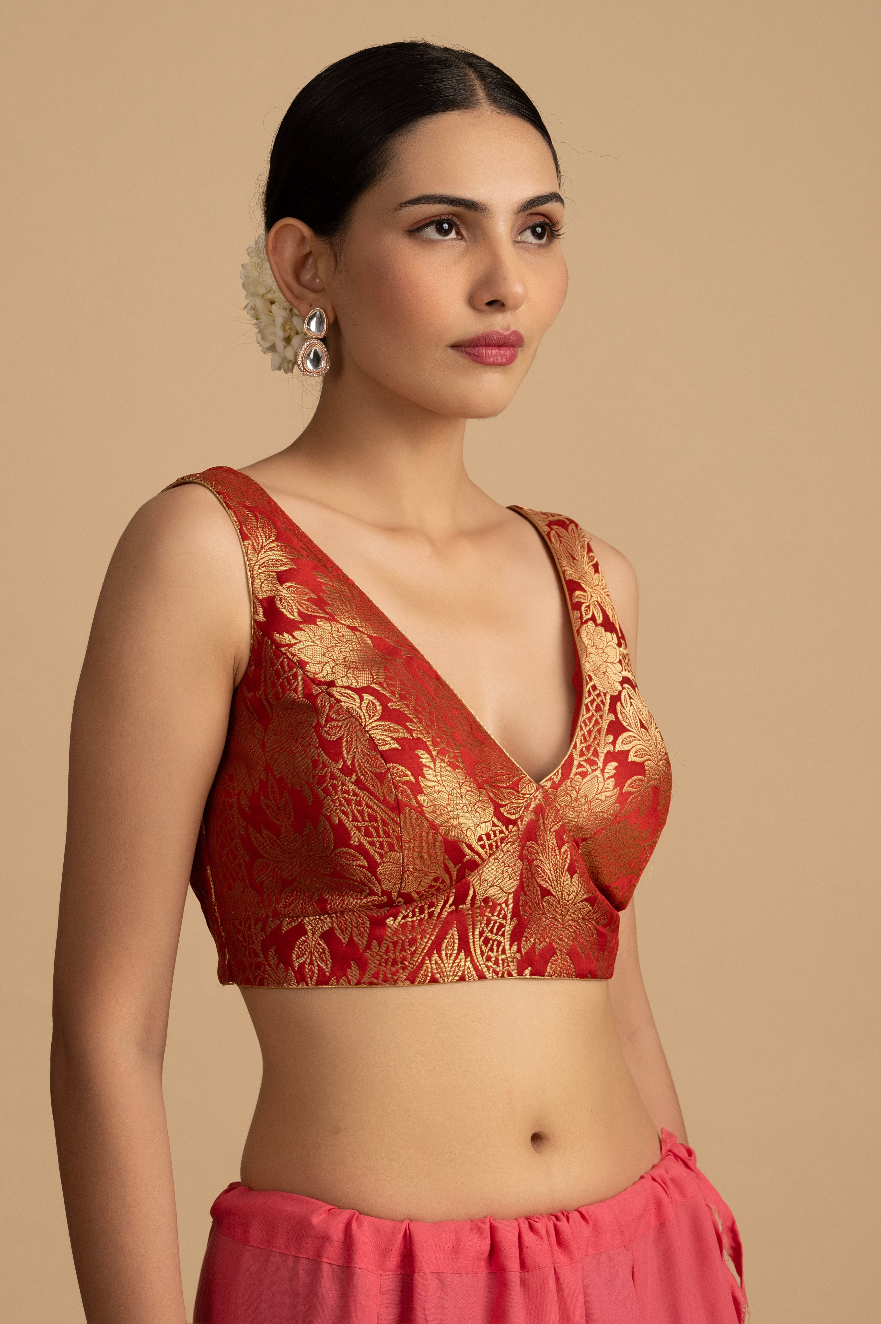 Pastel Pink Pure tissue Silk banarasi handwork Saree