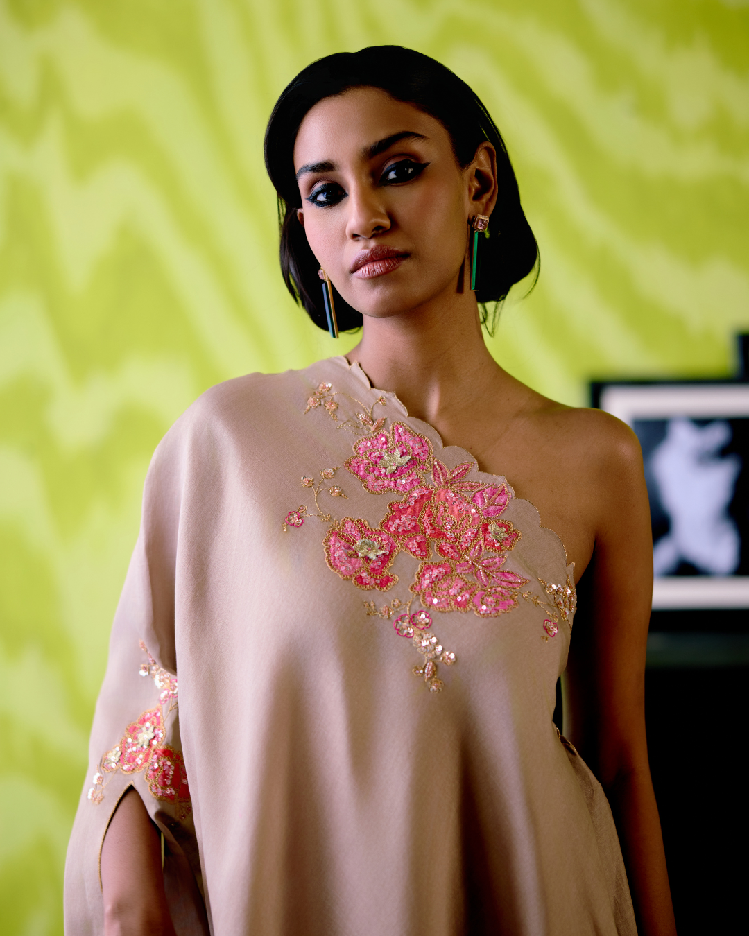 Mocha One Shoulder Dress