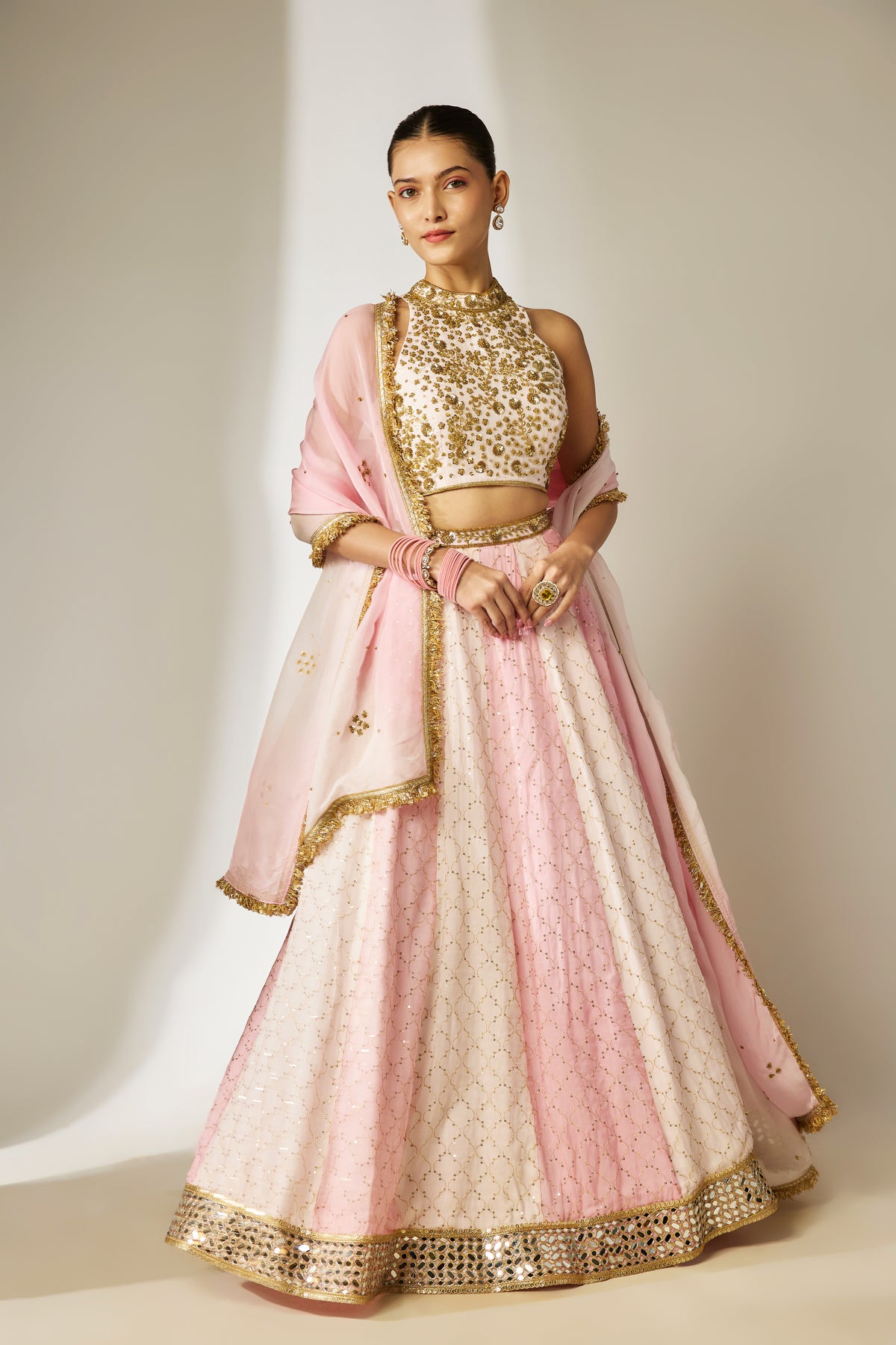 Light Pink Sequin Lehenga Set