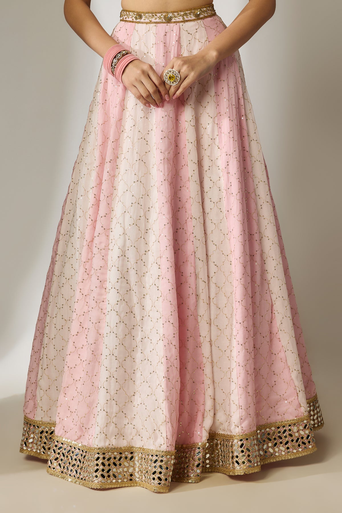 Light Pink Sequin Lehenga Set