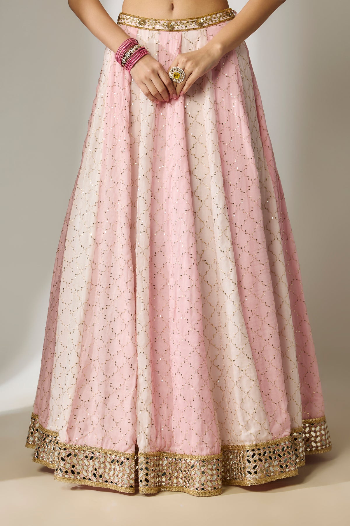Light Pink Sequin Lehenga Set